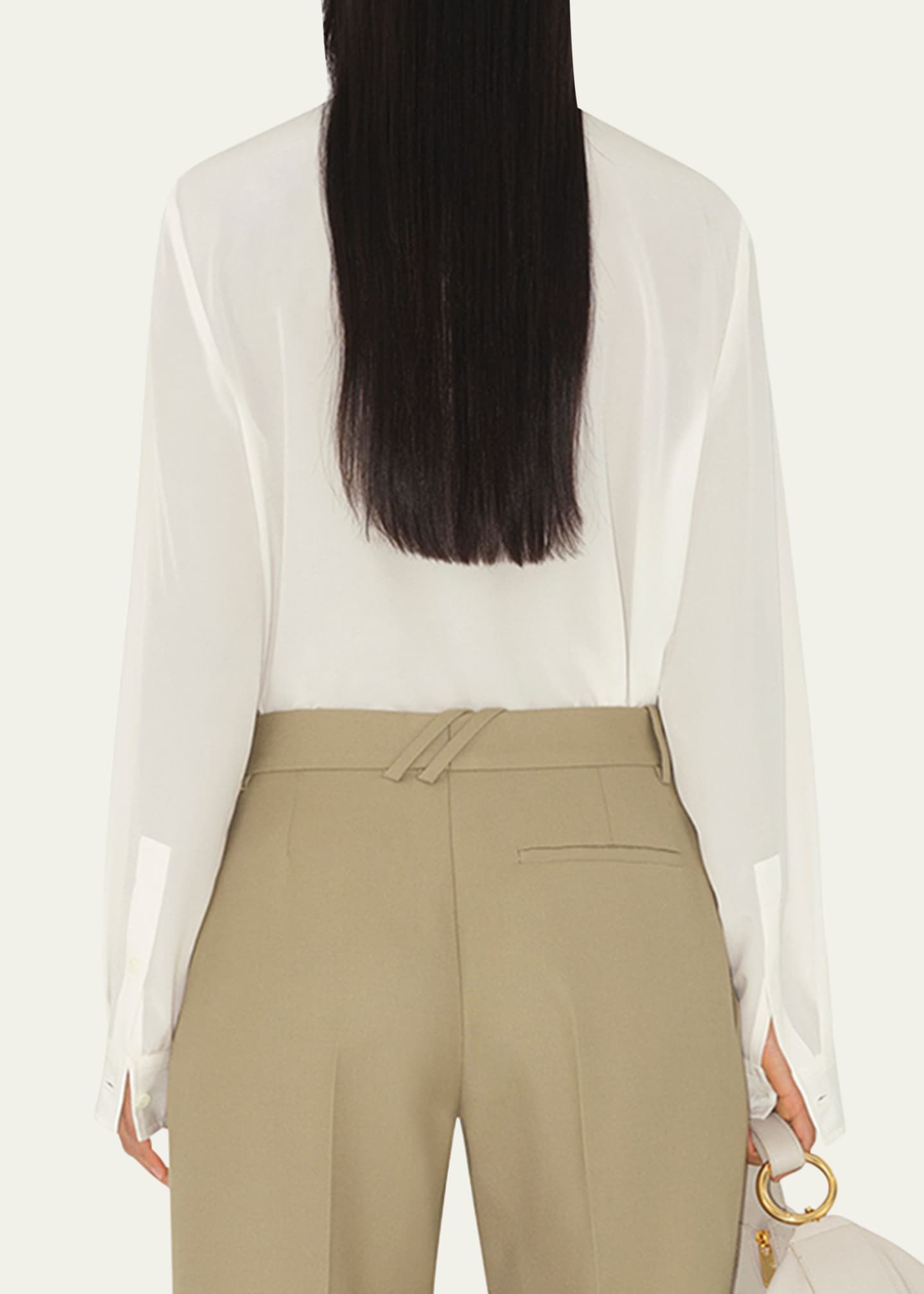 Neck Scarf Silk BLouse - Thumbnail 3