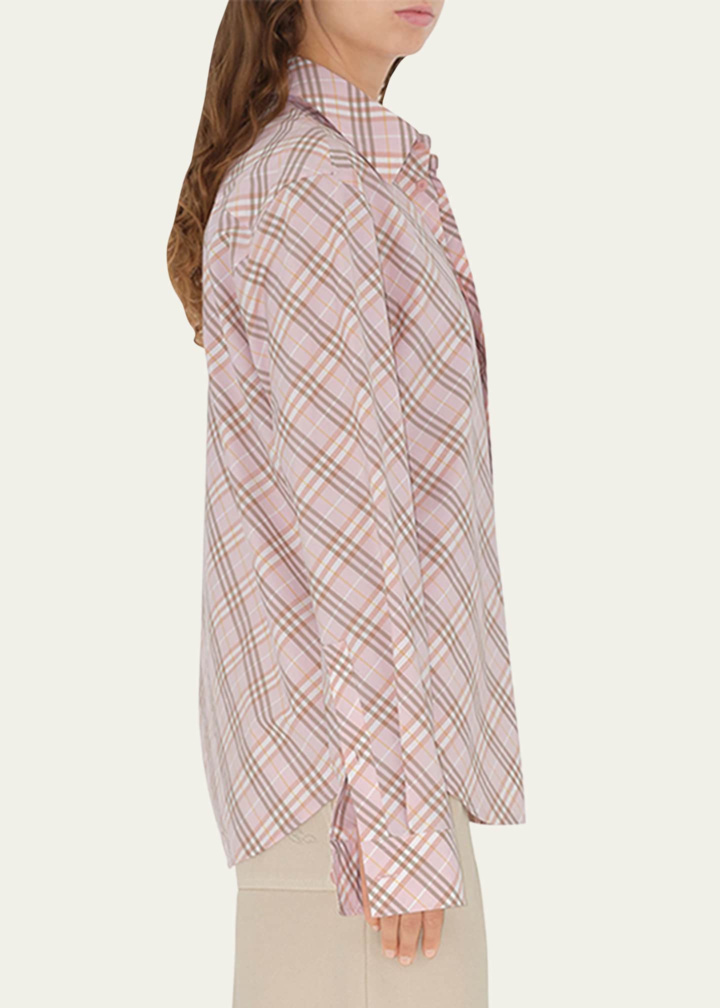 Burberry Check Cotton Button-Down Shirt Image 4 of 4