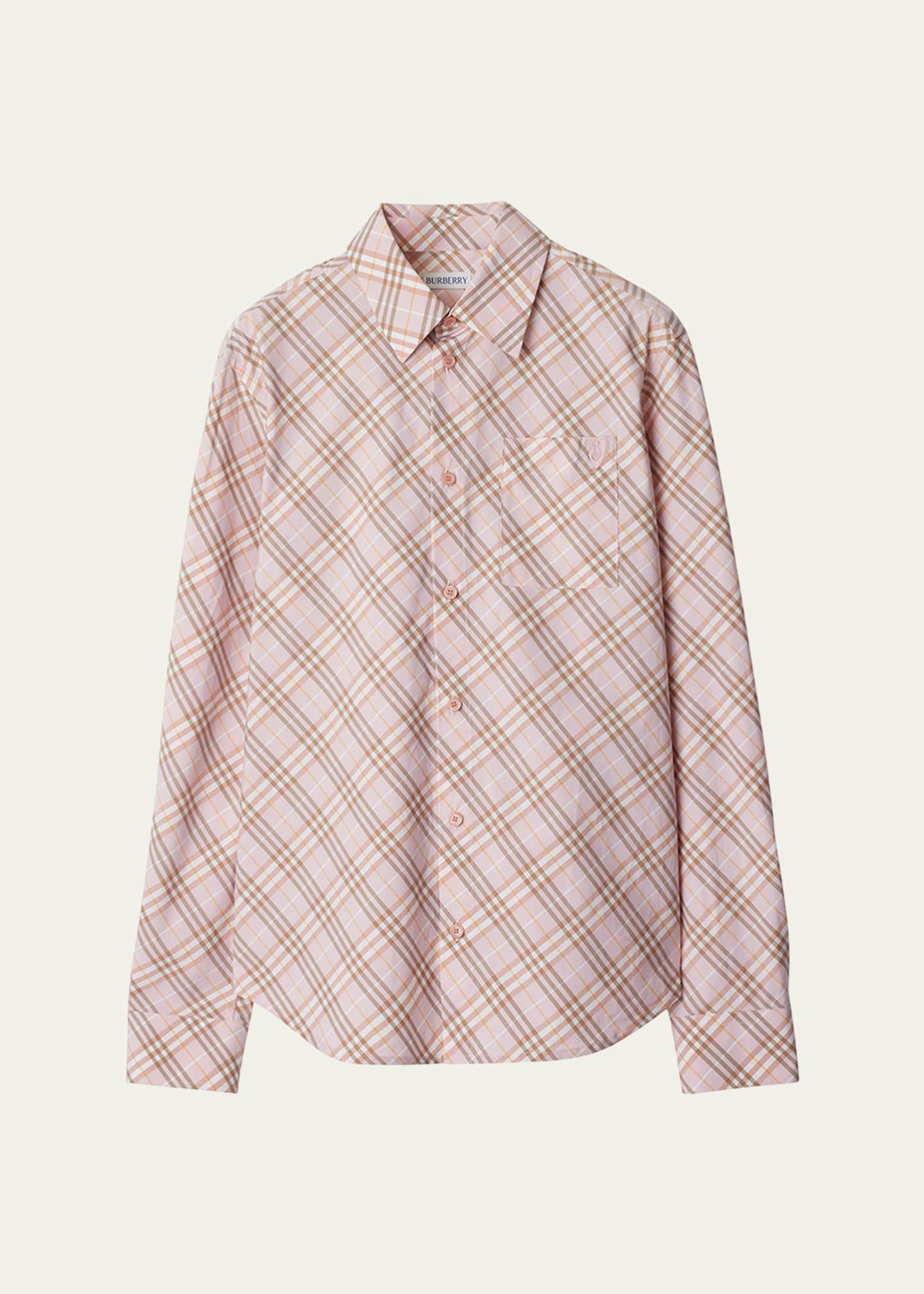 Burberry Check Cotton Button-Down Shirt Image 1 of 4