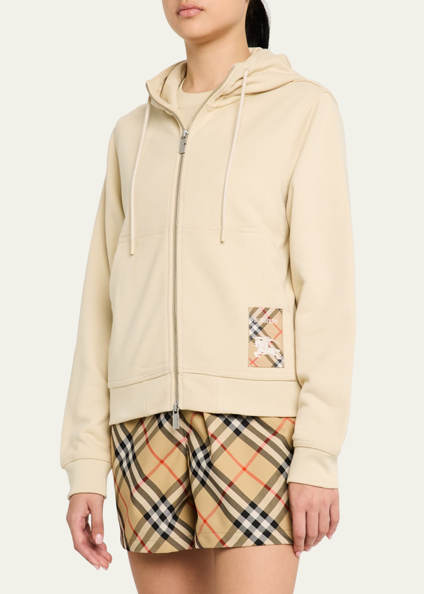 Burberry Logo Patch Zip-Up Hoodie Image 4 of 5