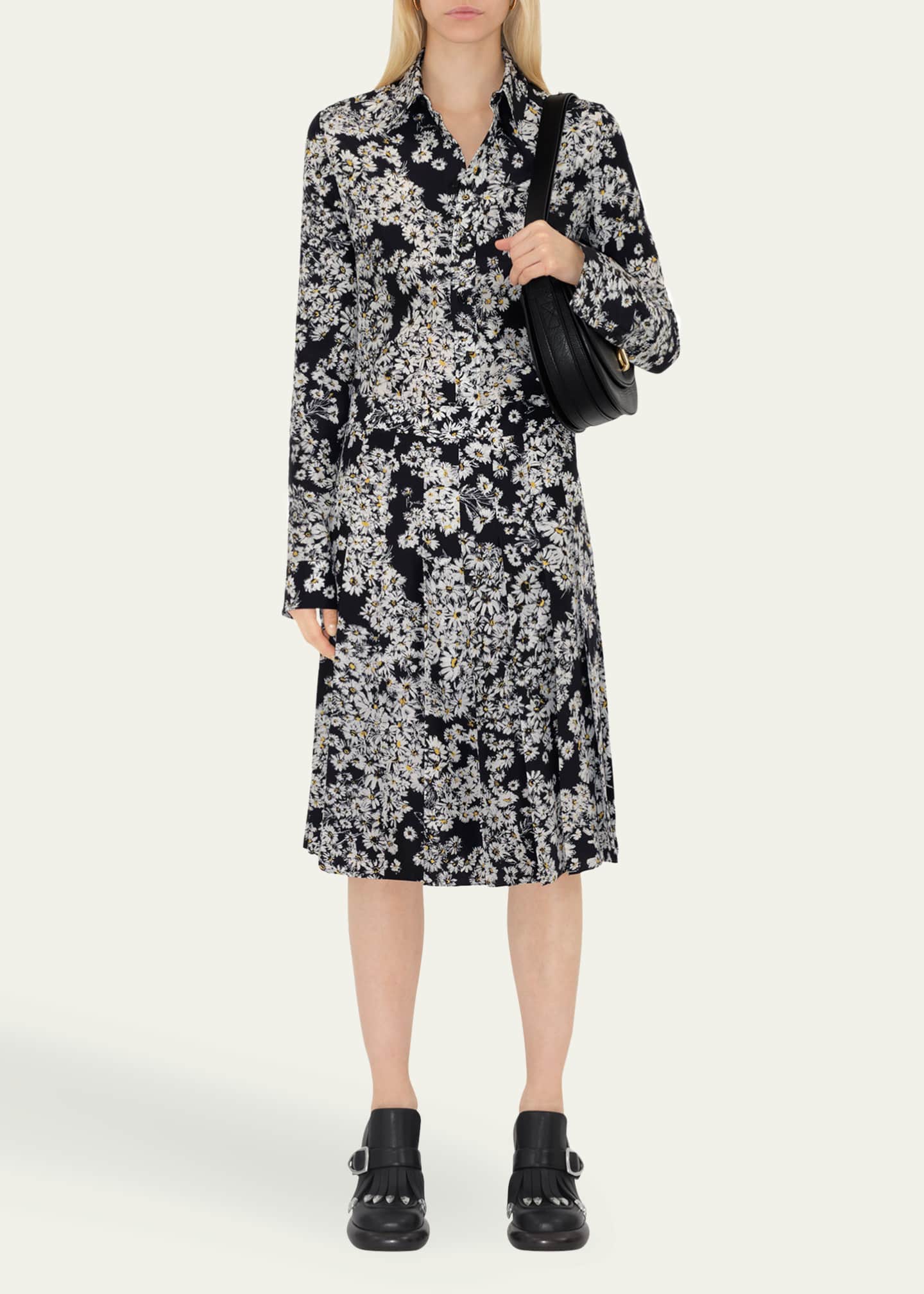 Burberry Flower Print Button Down Silk Top Image 2 of 4