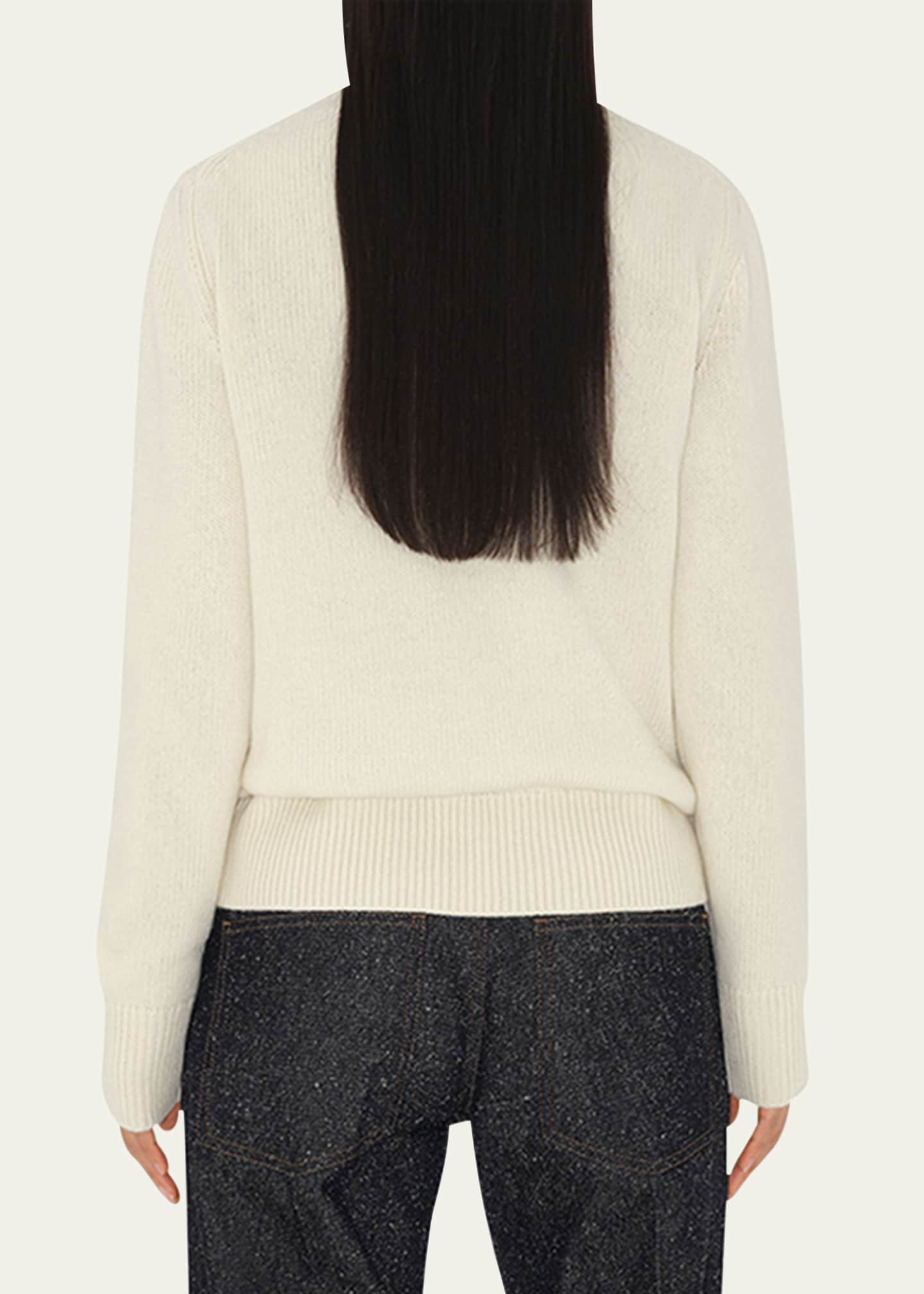 Burberry EKD Logo Wool-Cashmere Crewneck Sweater Image 3 of 5