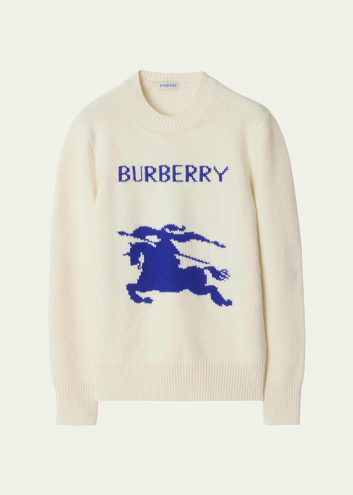 Burberry EKD Logo Wool-Cashmere Crewneck Sweater Image 1 of 5