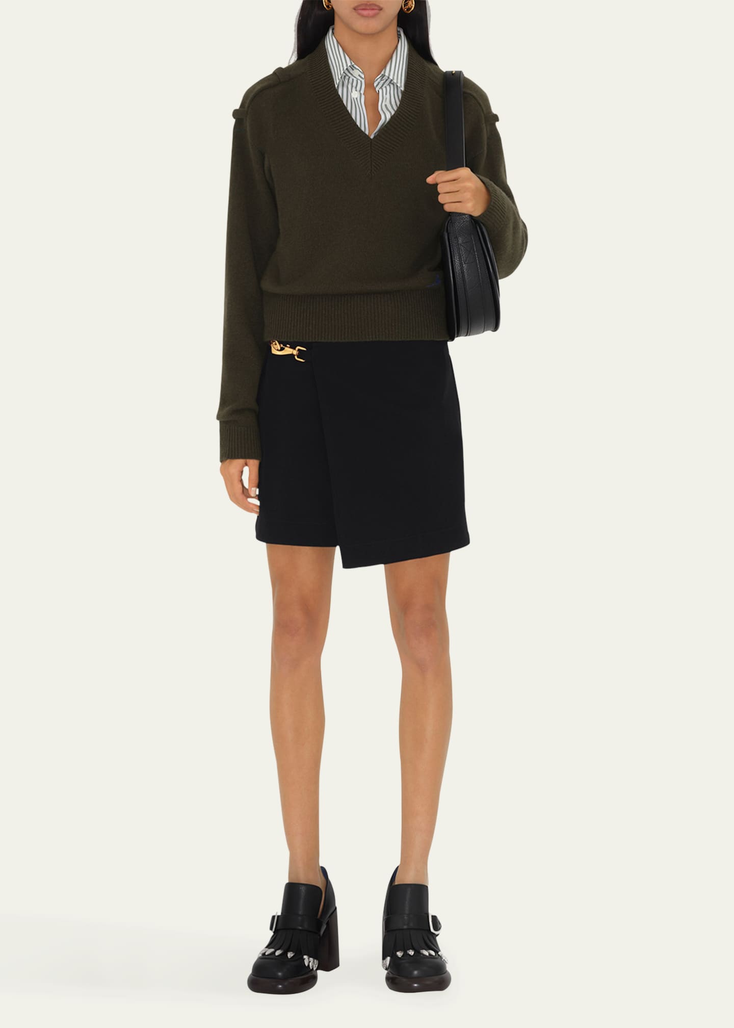 Burberry Mini Wool Skirt with Horse Clip Image 2 of 4