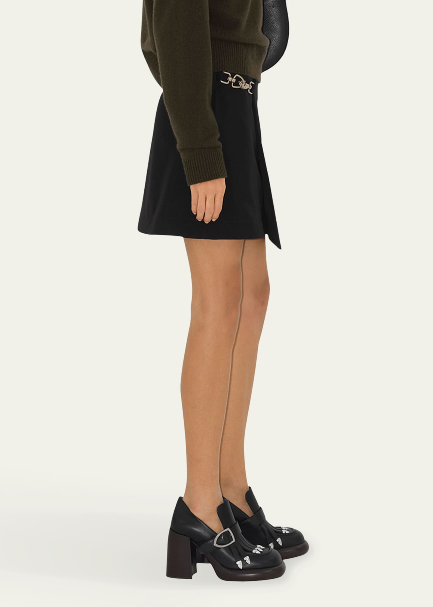 Burberry Mini Wool Skirt with Horse Clip Image 4 of 4
