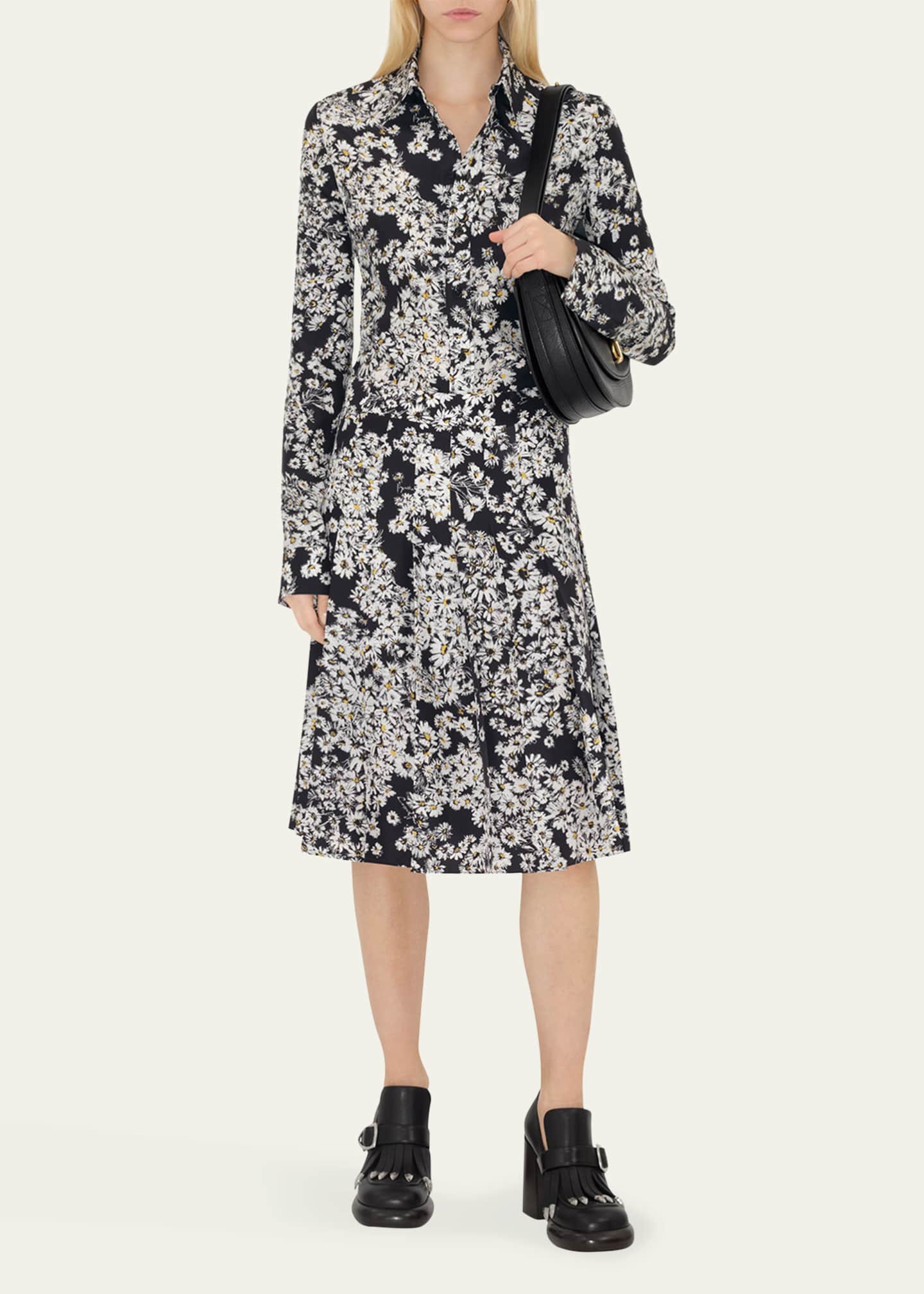 Burberry Flower Print Midi Silk Skirt Image 2 of 4