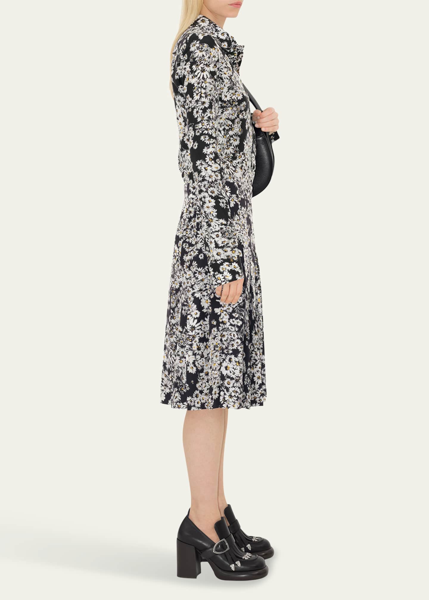 Burberry Flower Print Midi Silk Skirt Image 4 of 4