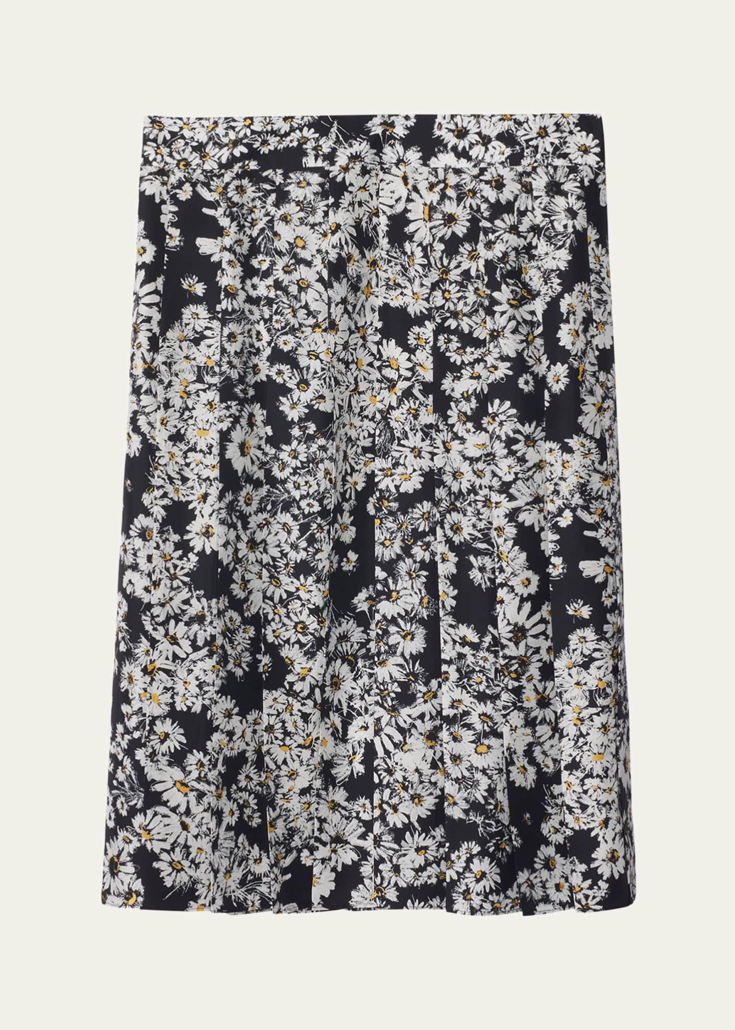 Burberry Flower Print Midi Silk Skirt Image 1 of 4