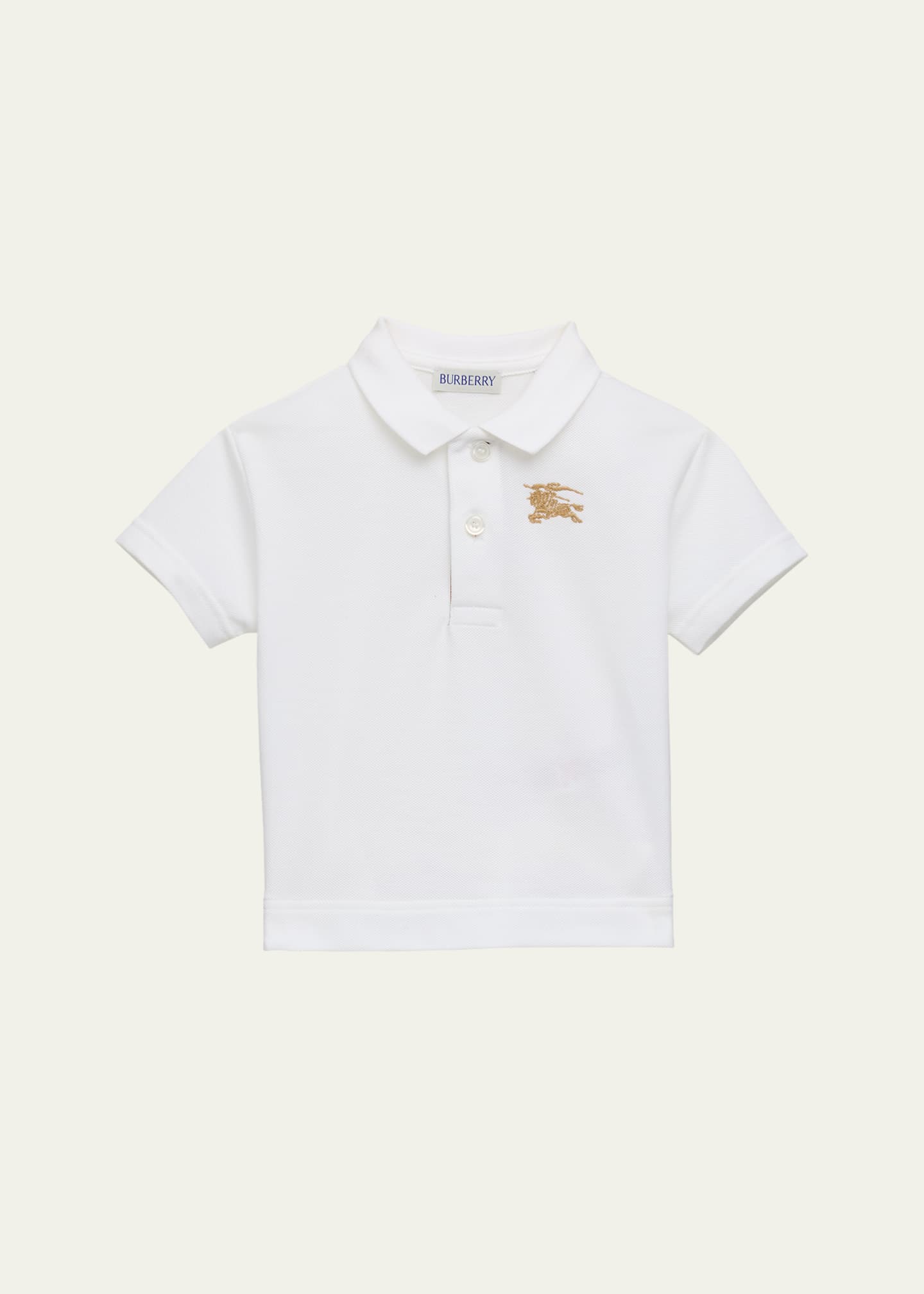 Burberry Boy's Johane Cotton Pique EKD Polo Shirt, Size 6M-2 Image 1 of 3