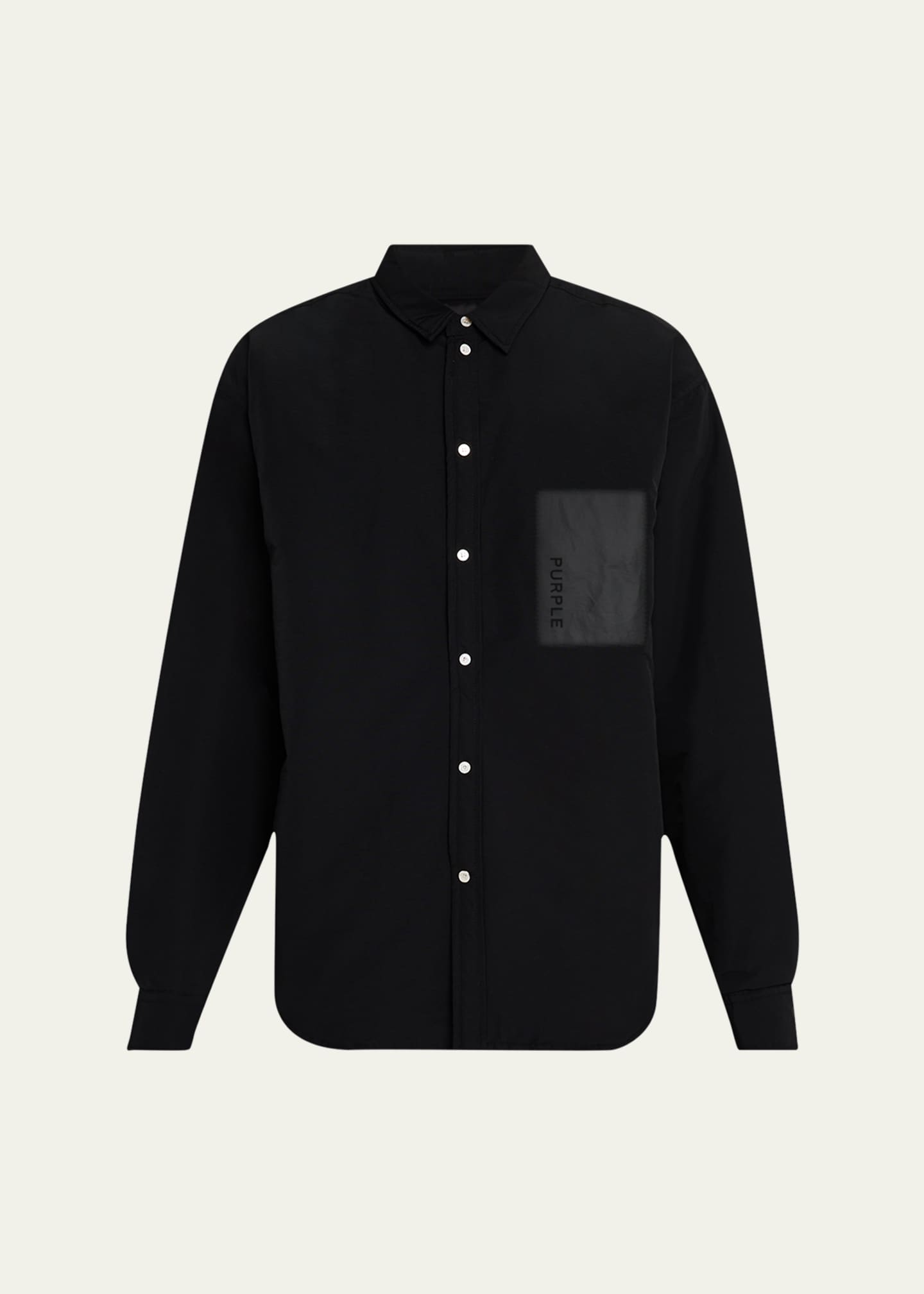 PURPLE Men's Overshirt with Chest Patch Image 1 of 5