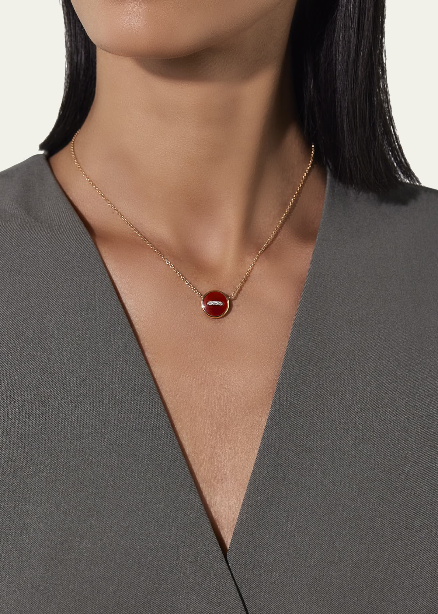 Pomellato Pom Pom Dot 18K Rose Gold Reversible Pendant Necklace with Diamonds Image 2 of 4