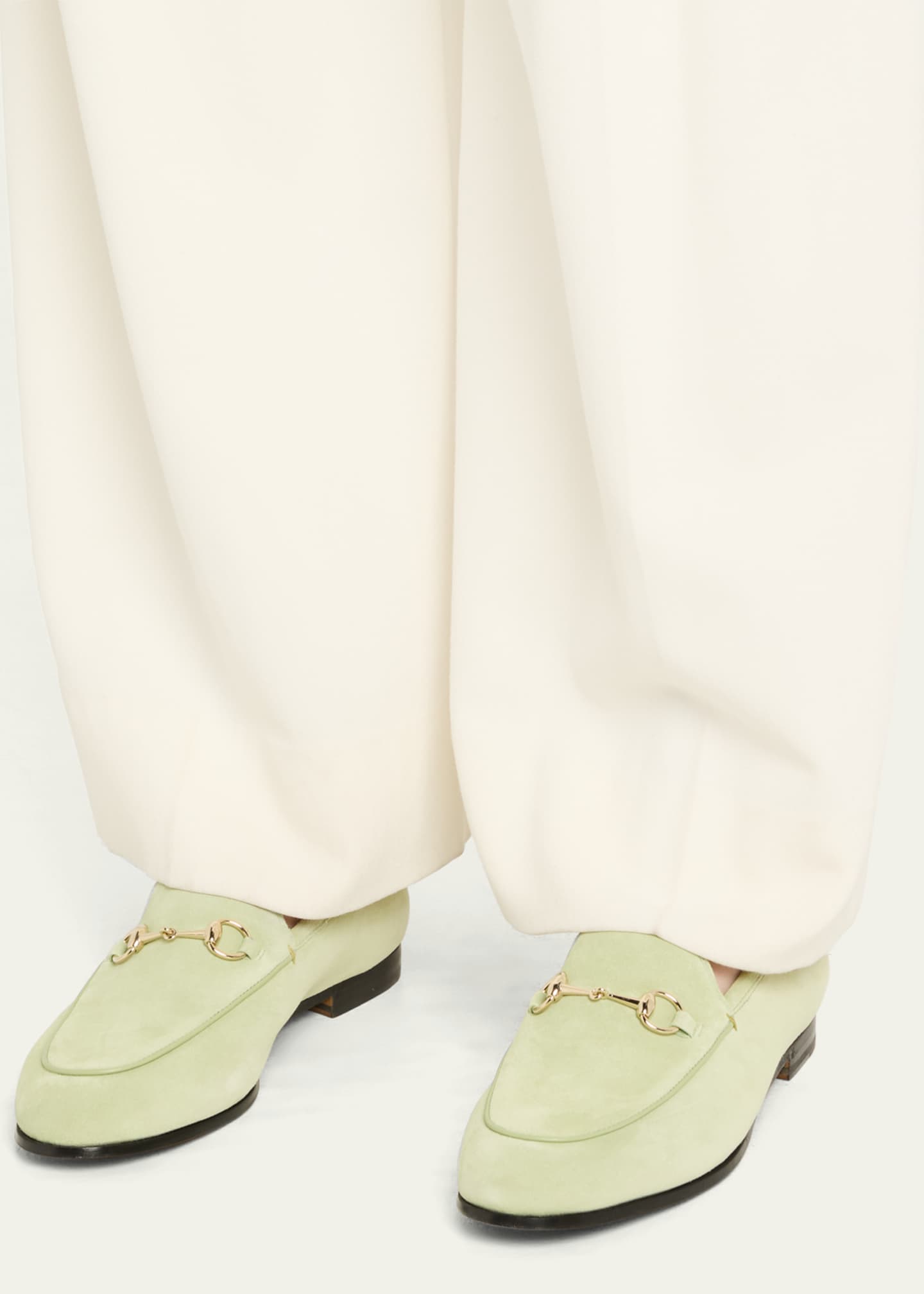 Gucci Jordaan Horsebit Suede Loafers Image 2 of 6