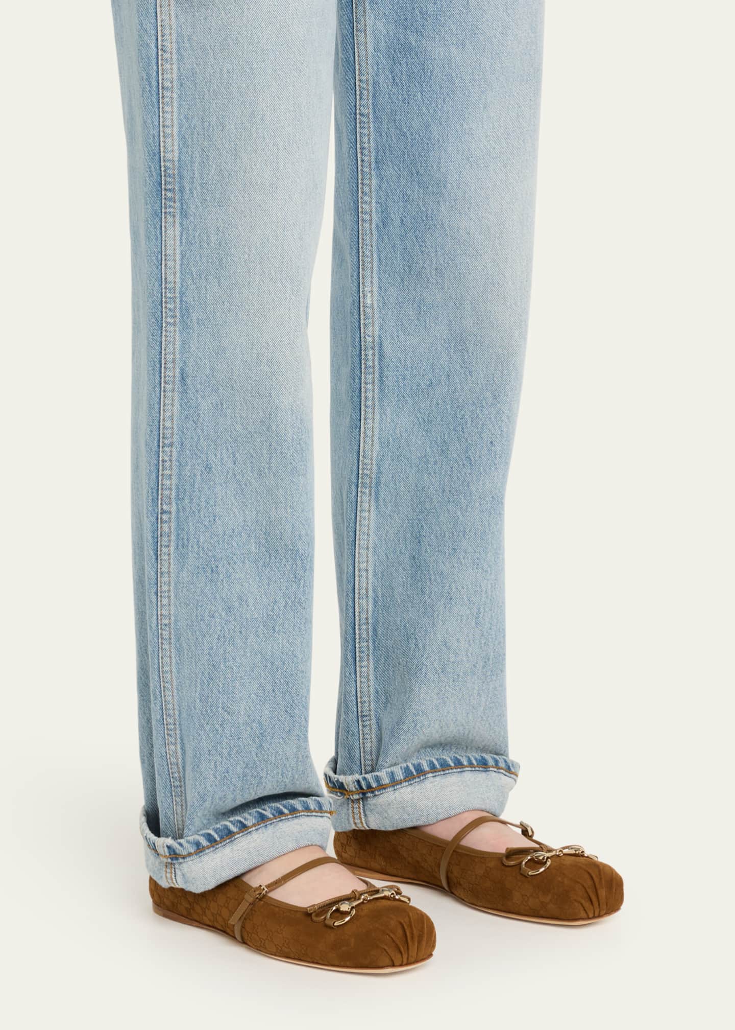Gucci GG Canvas Horsebit Ballerina Flats Image 2 of 5