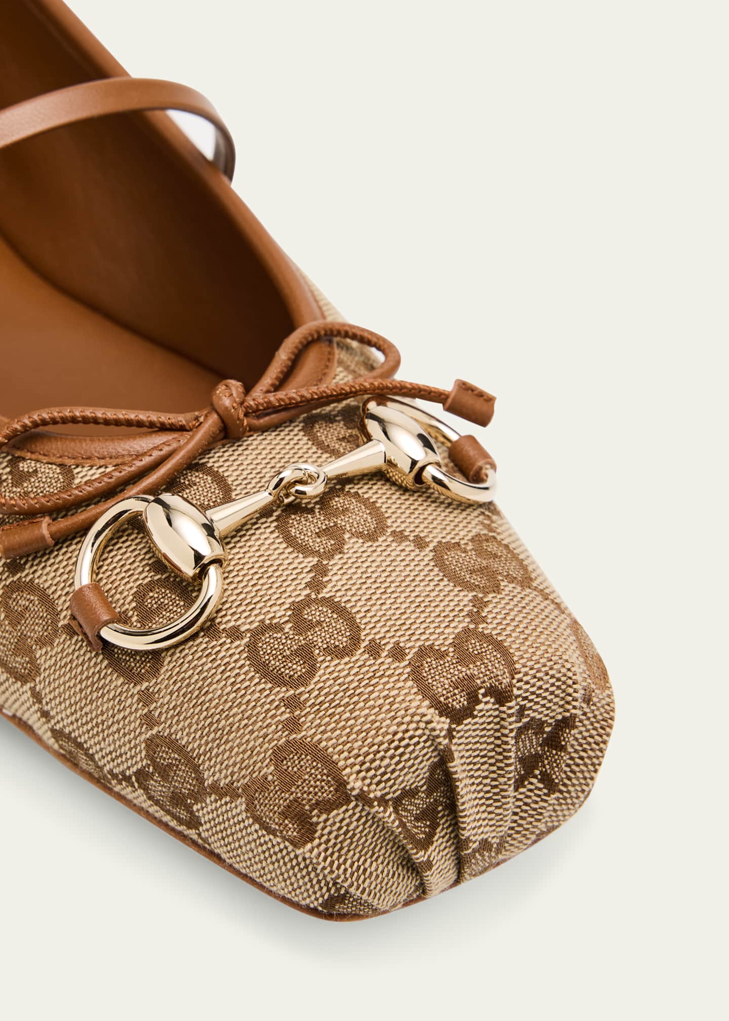 Gucci GG Canvas Horsebit Ballerina Flats Image 4 of 5