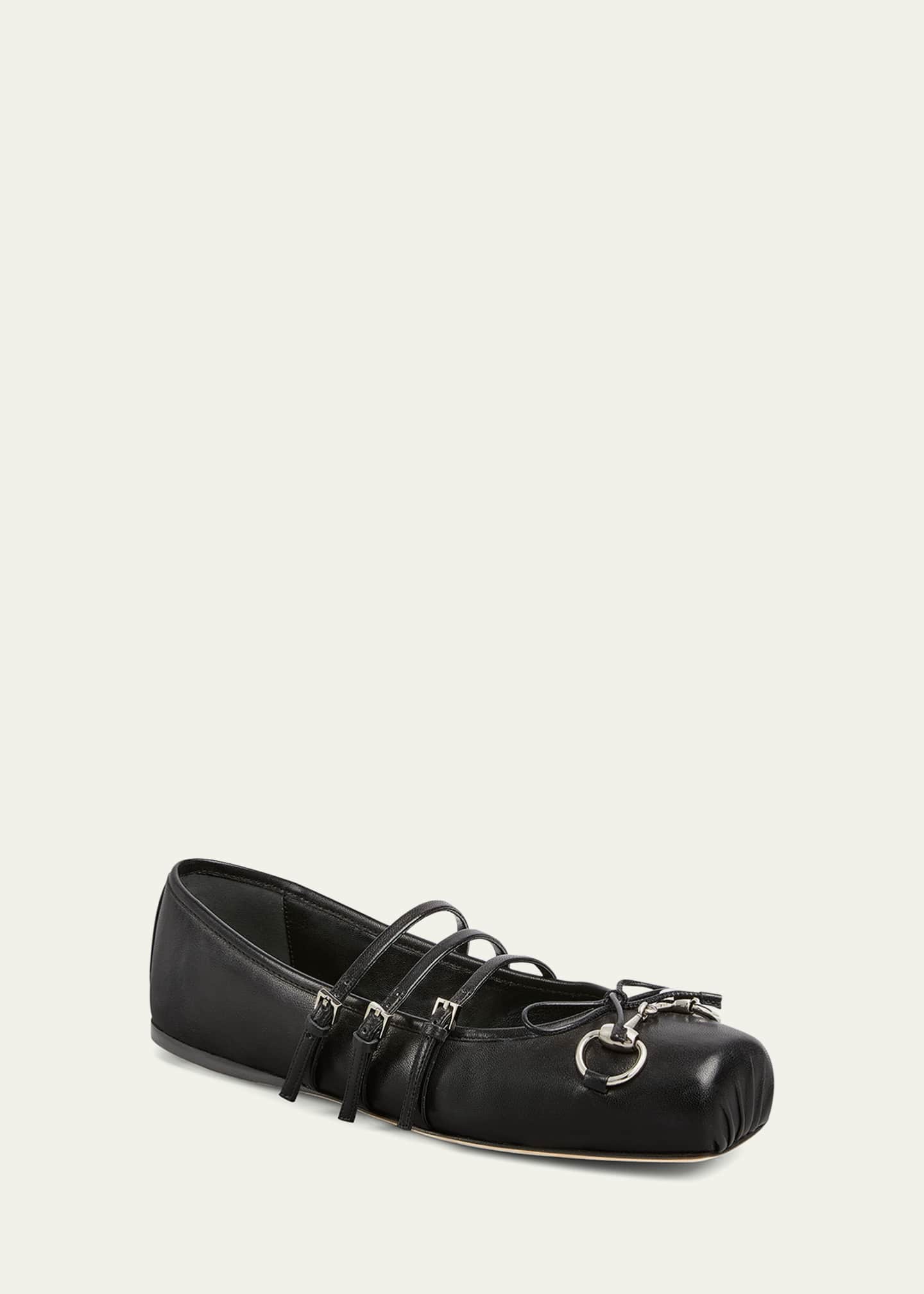 Gucci Horsebit 3-Strap Mary Jane Ballerina Flats Image 2 of 5