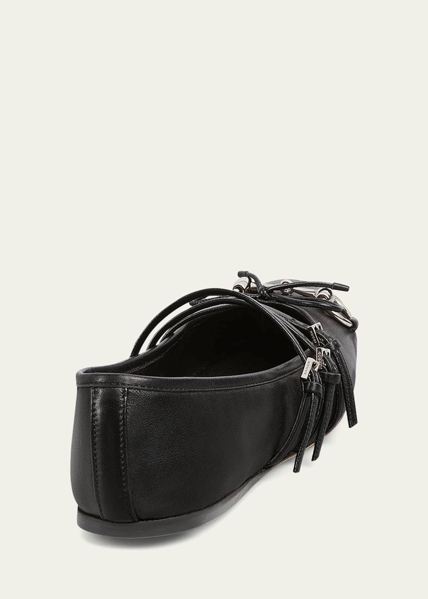 Gucci Horsebit 3-Strap Mary Jane Ballerina Flats Image 3 of 5