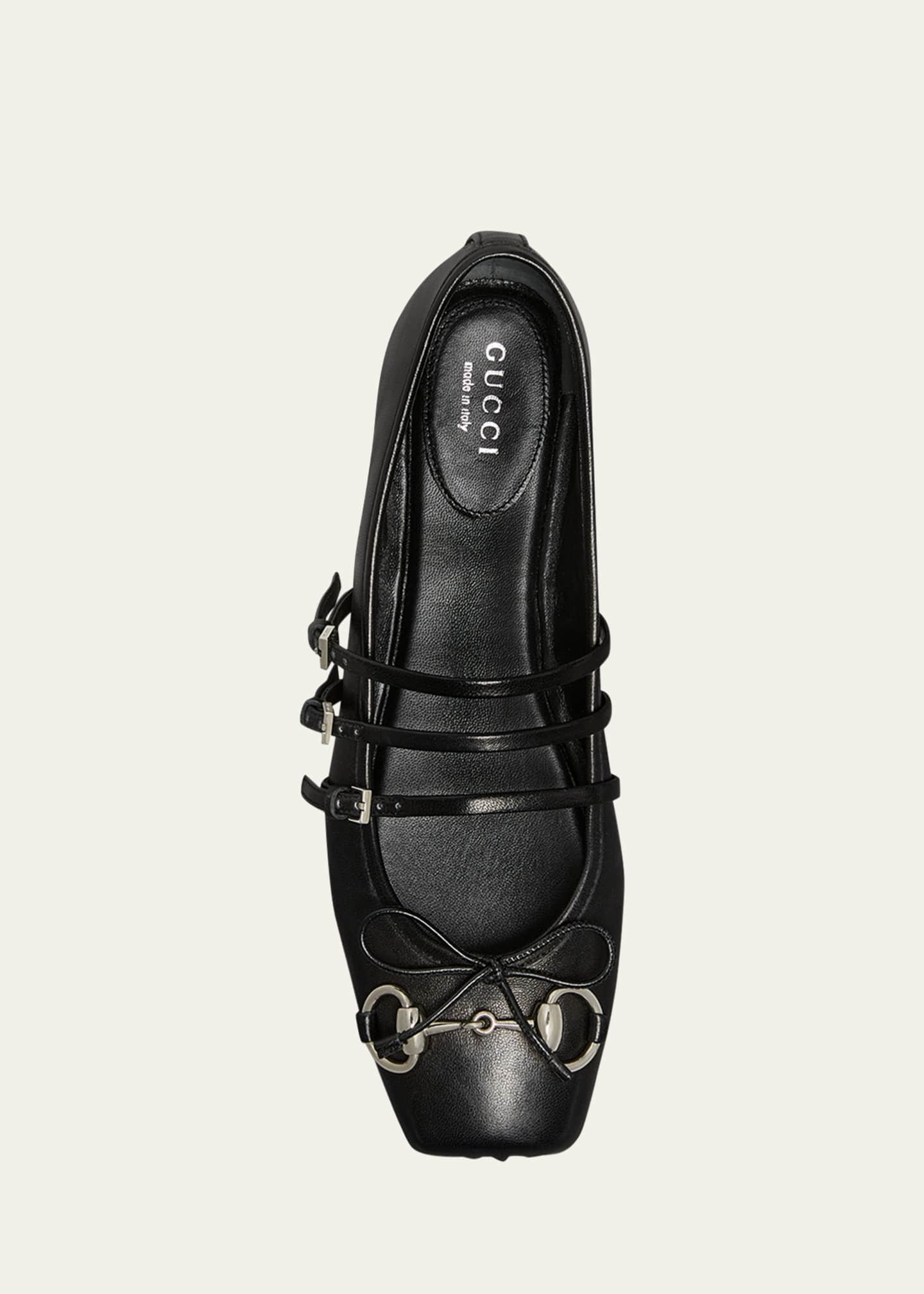 Gucci Horsebit 3-Strap Mary Jane Ballerina Flats Image 5 of 5