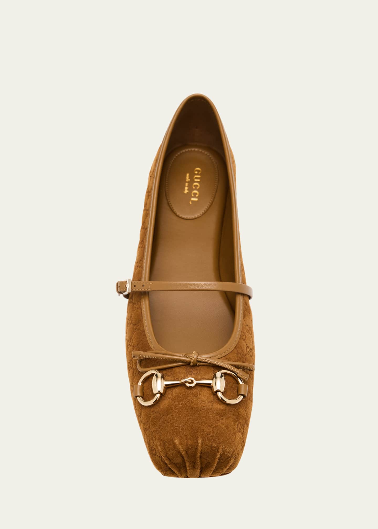 Gucci GG Suede Horsebit Mary Jane Ballerina Flats Image 5 of 5