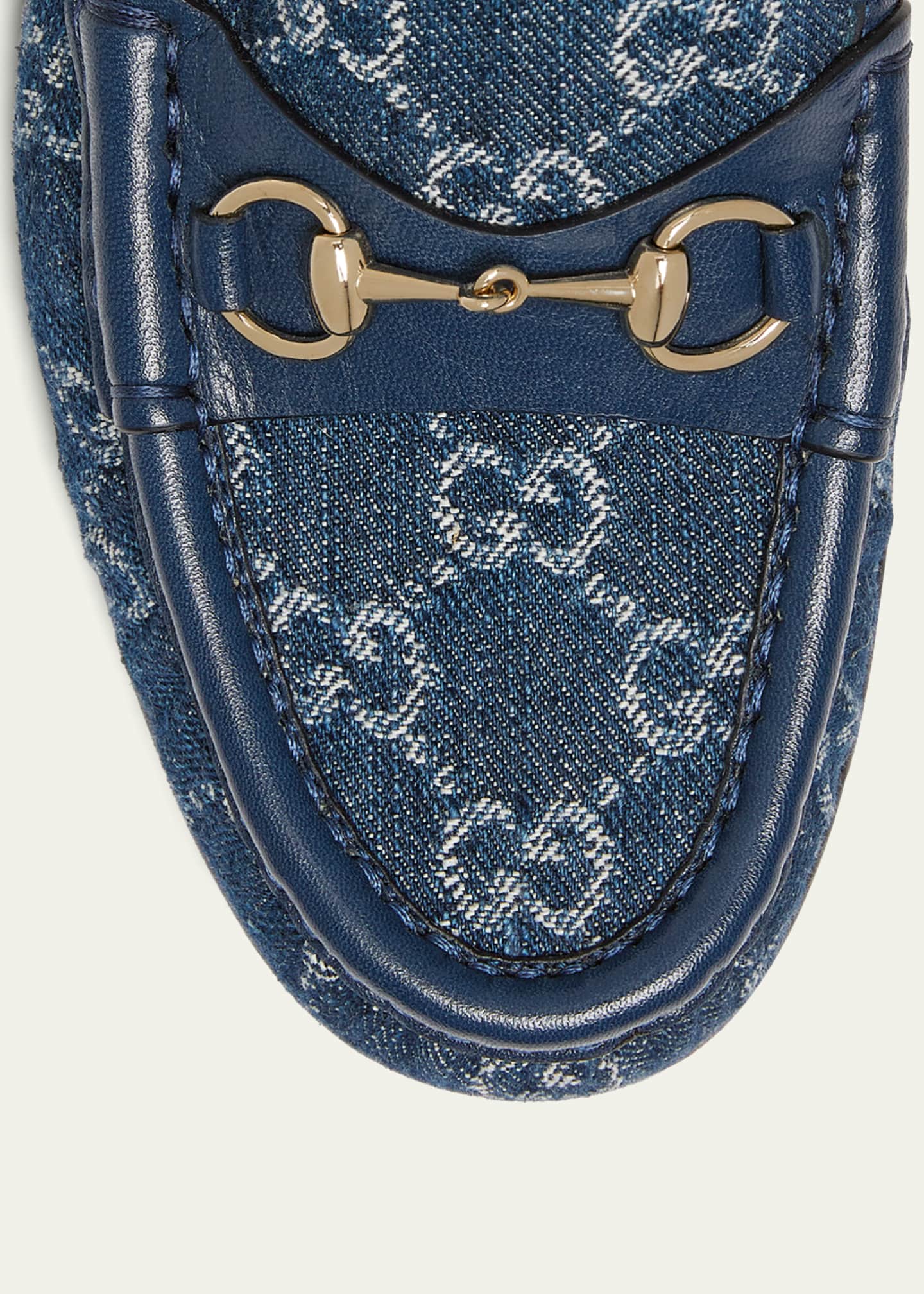 Gucci 1953 Horsebit Monogram Denim Loafers Image 4 of 5