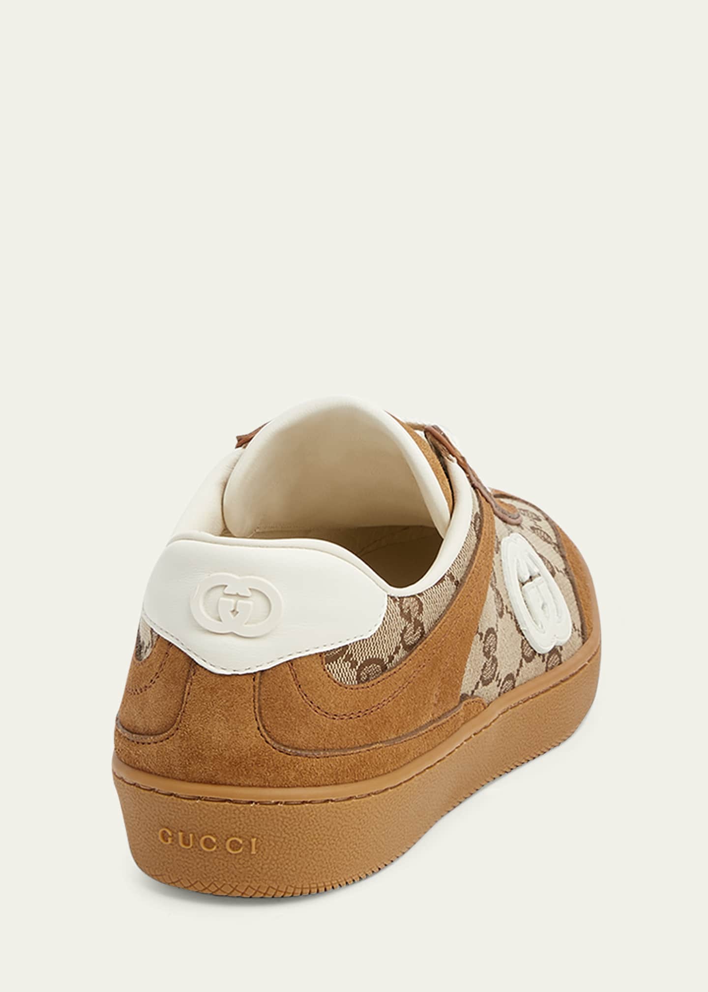 Gucci G75 Suede and Leather GG Sneakers - Bergdorf Goodman