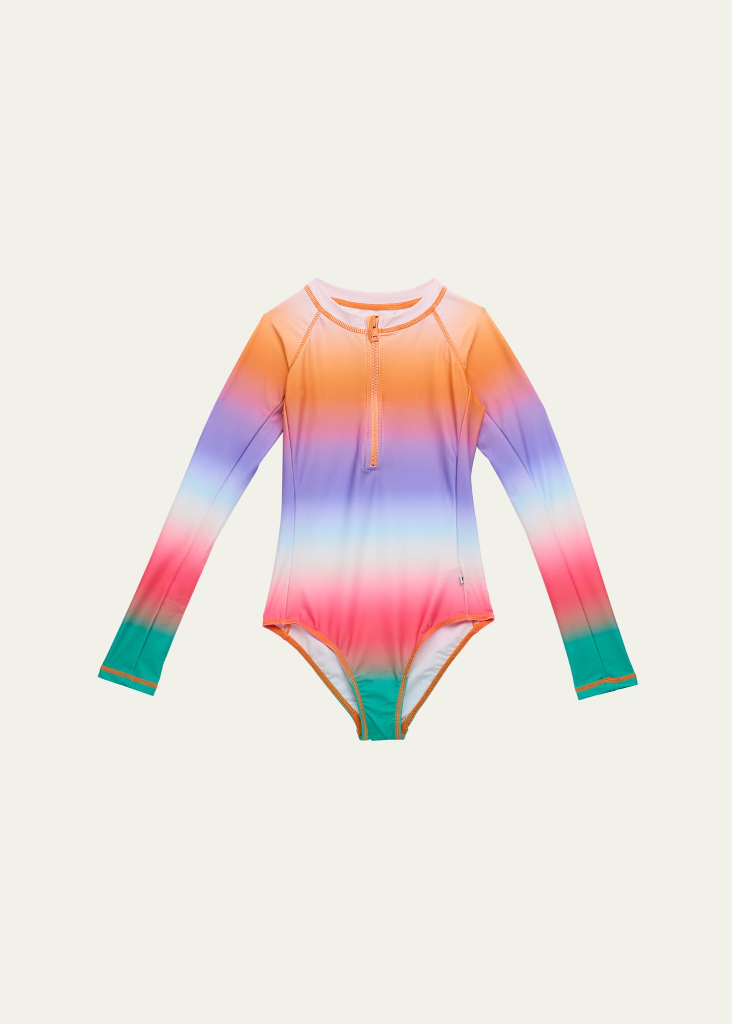 Molo Girl's Necky Long-Sleeve One-Piece Swimsuit, Size 8-12 Image 1 of 3