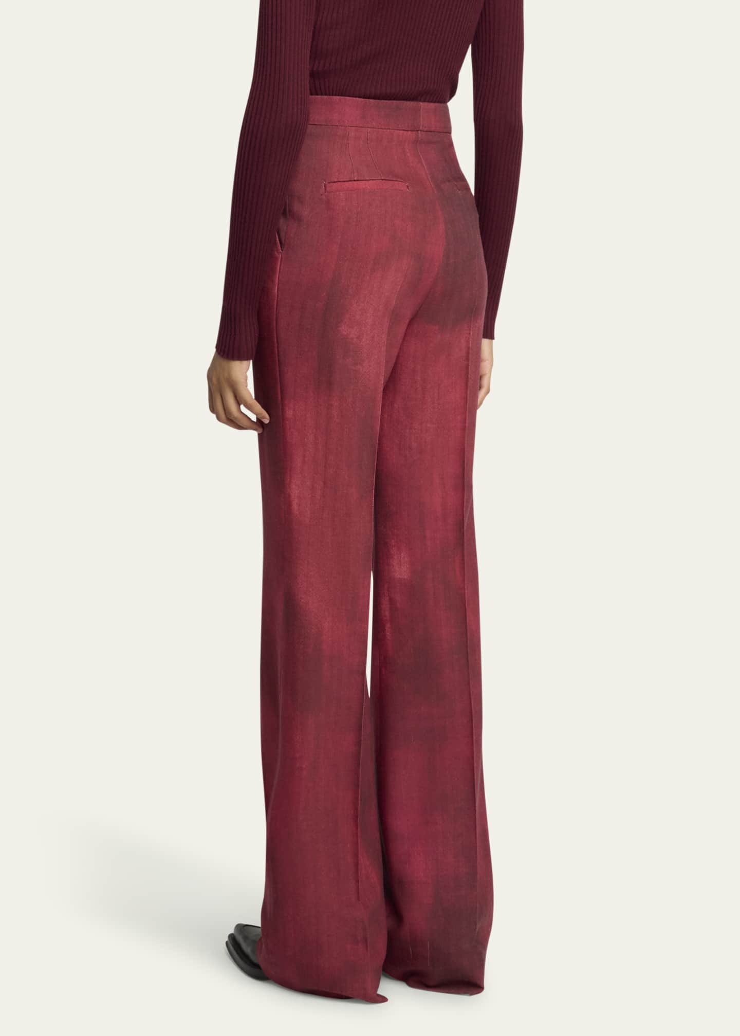 Gabriela Hearst Vesta Wide-Leg Wool Pants with Belted Detail Image 3 of 5