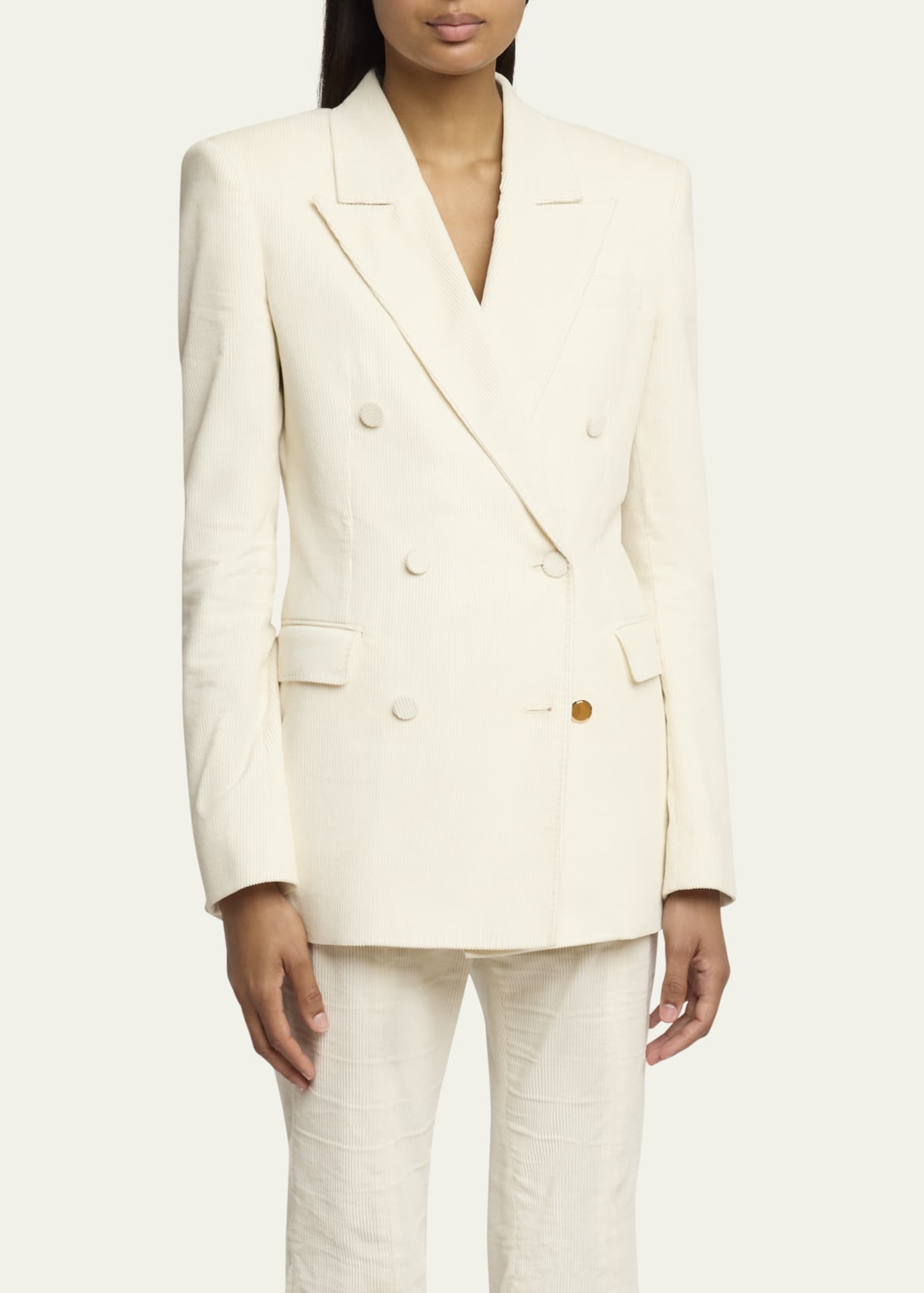 Gabriela Hearst Gavin Double-Breasted Corduroy Blazer Image 4 of 5