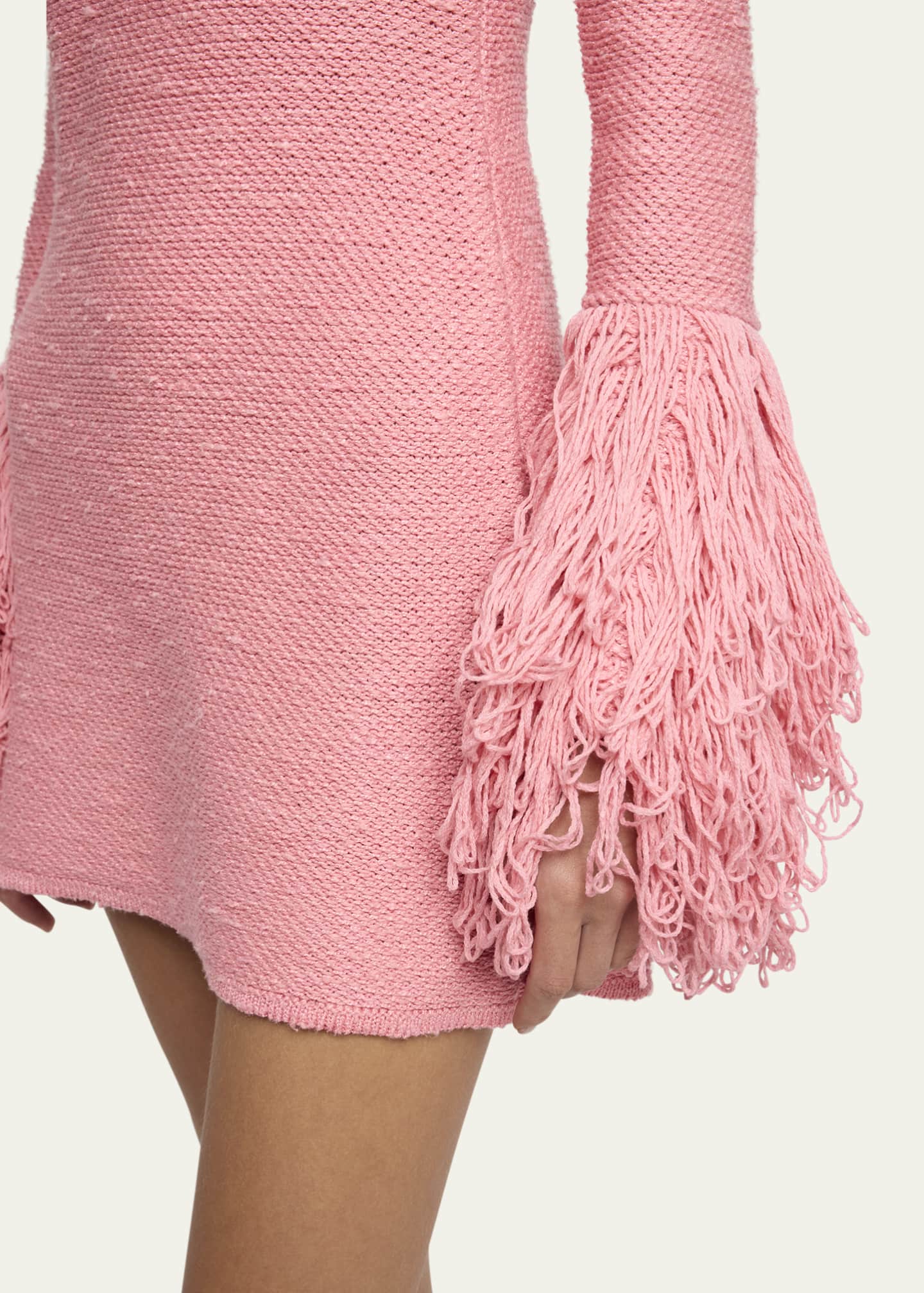Gabriela Hearst Liam Fringe-Cuff Mini Cashmere Dress Image 5 of 5