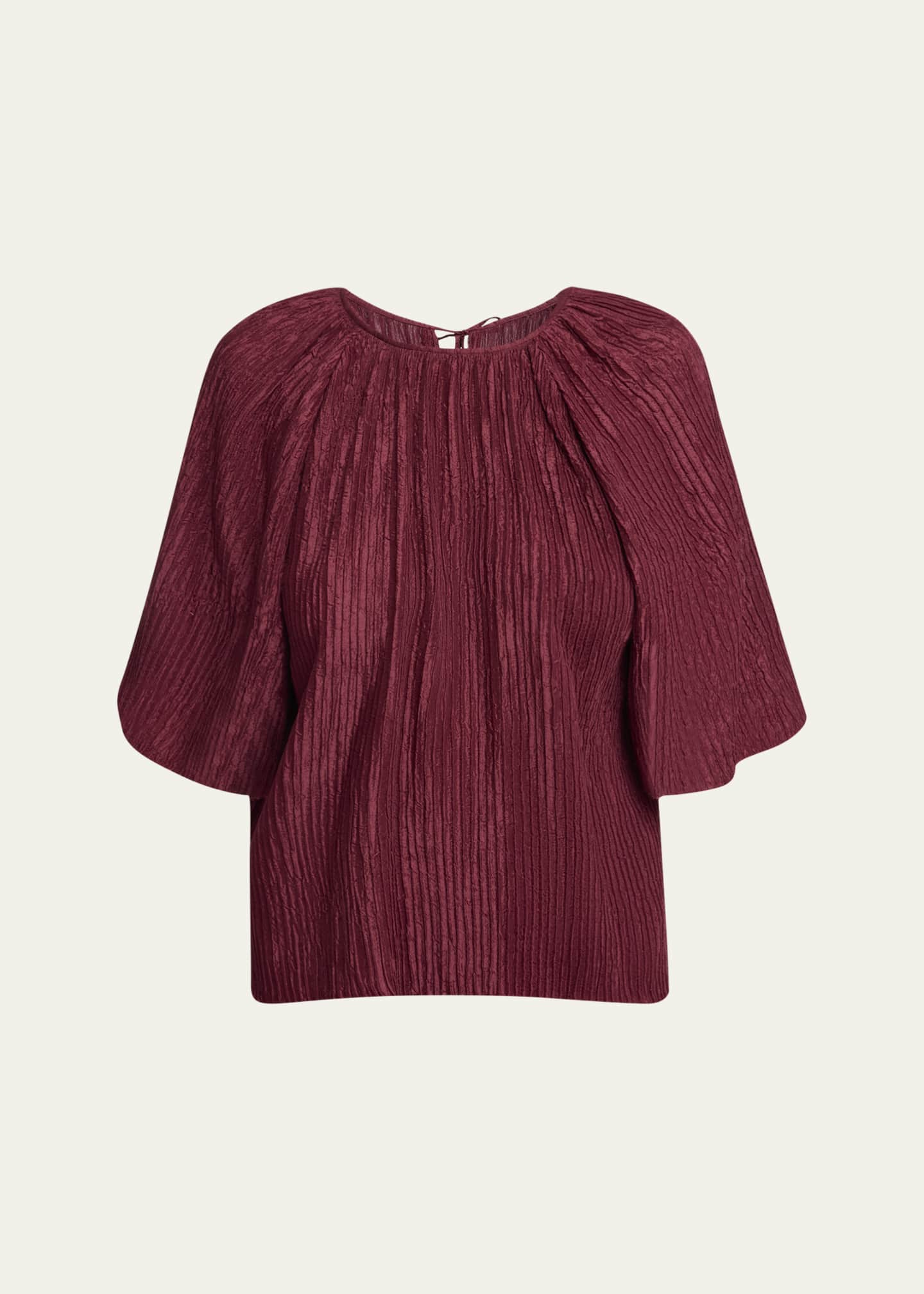 Gabriela Hearst Nula Plisse Silk Top Image 1 of 5