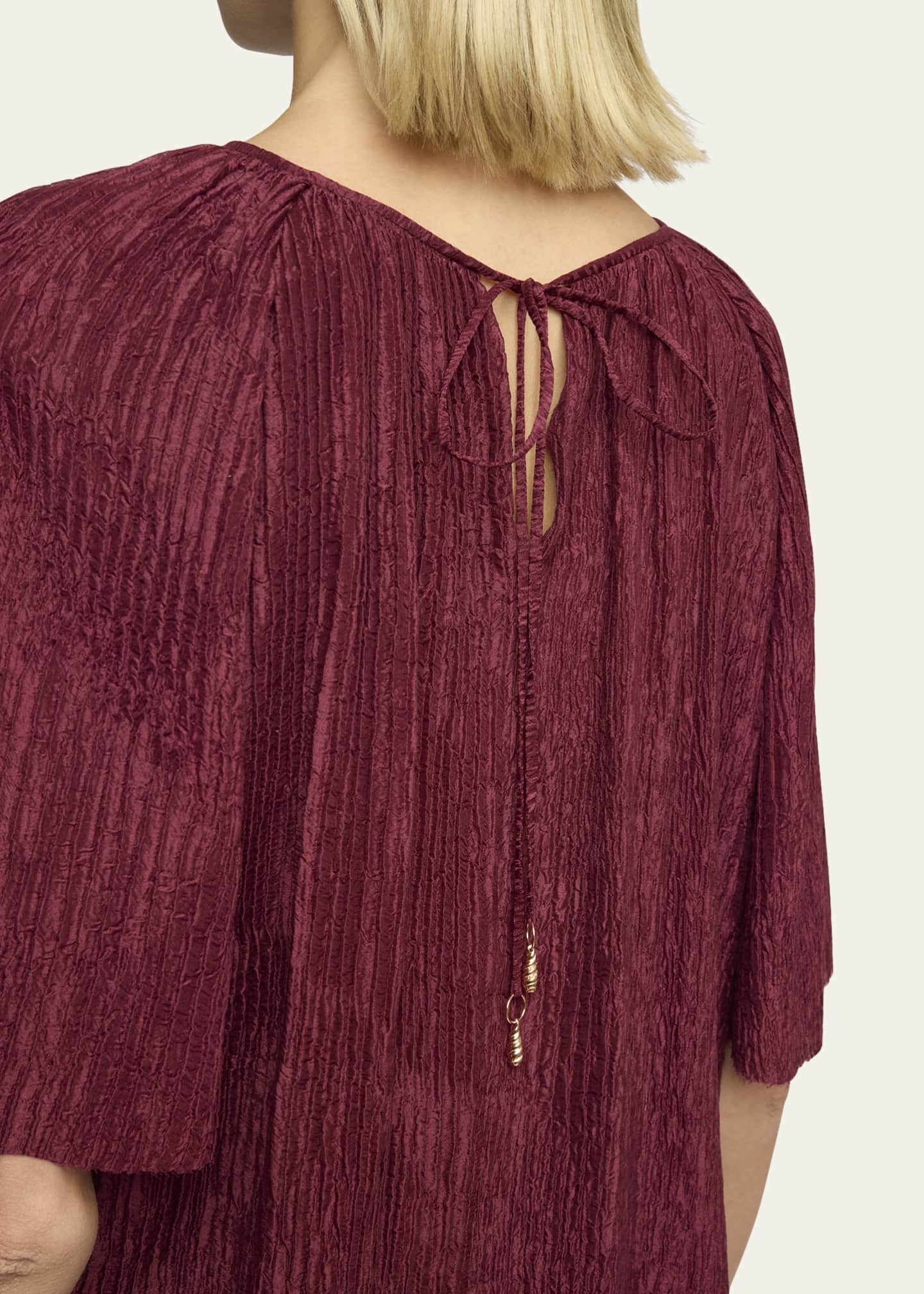 Gabriela Hearst Nula Plisse Silk Top Image 5 of 5