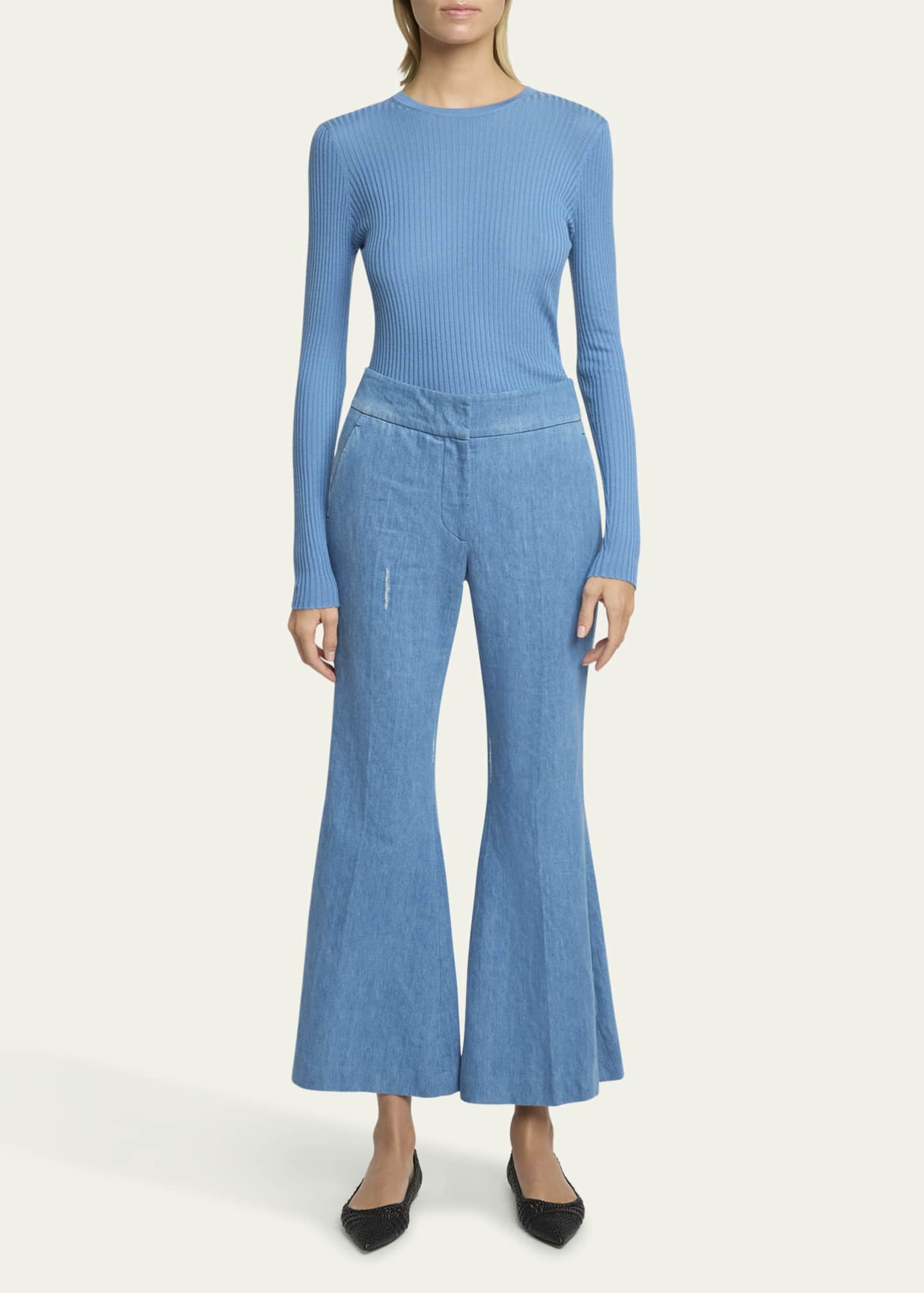 Gabriela Hearst Marsh Denim Flared Pants Image 2 of 5