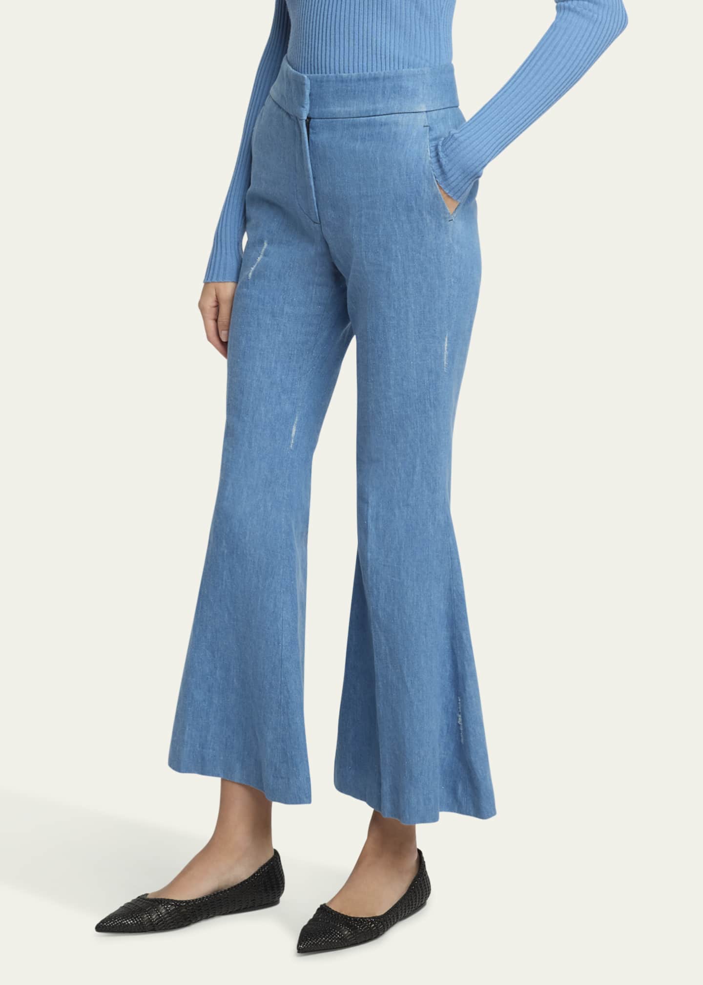 Gabriela Hearst Marsh Denim Flared Pants Image 4 of 5