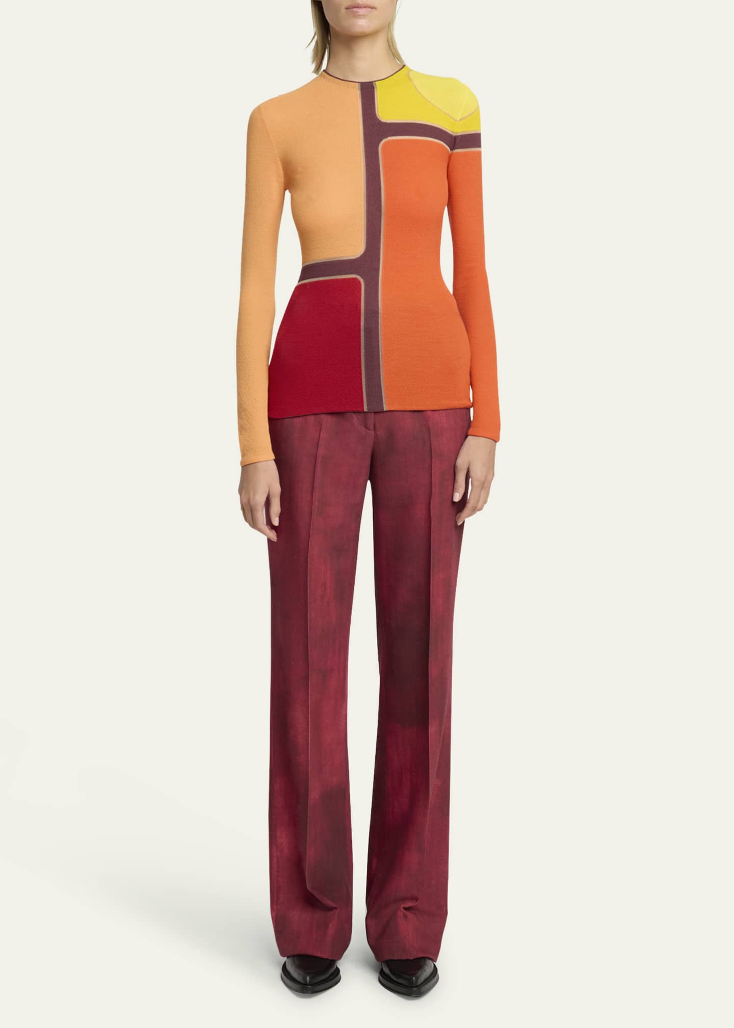 Gabriela Hearst Atreus Colorblock Wool Cashmere Sweater Image 2 of 5