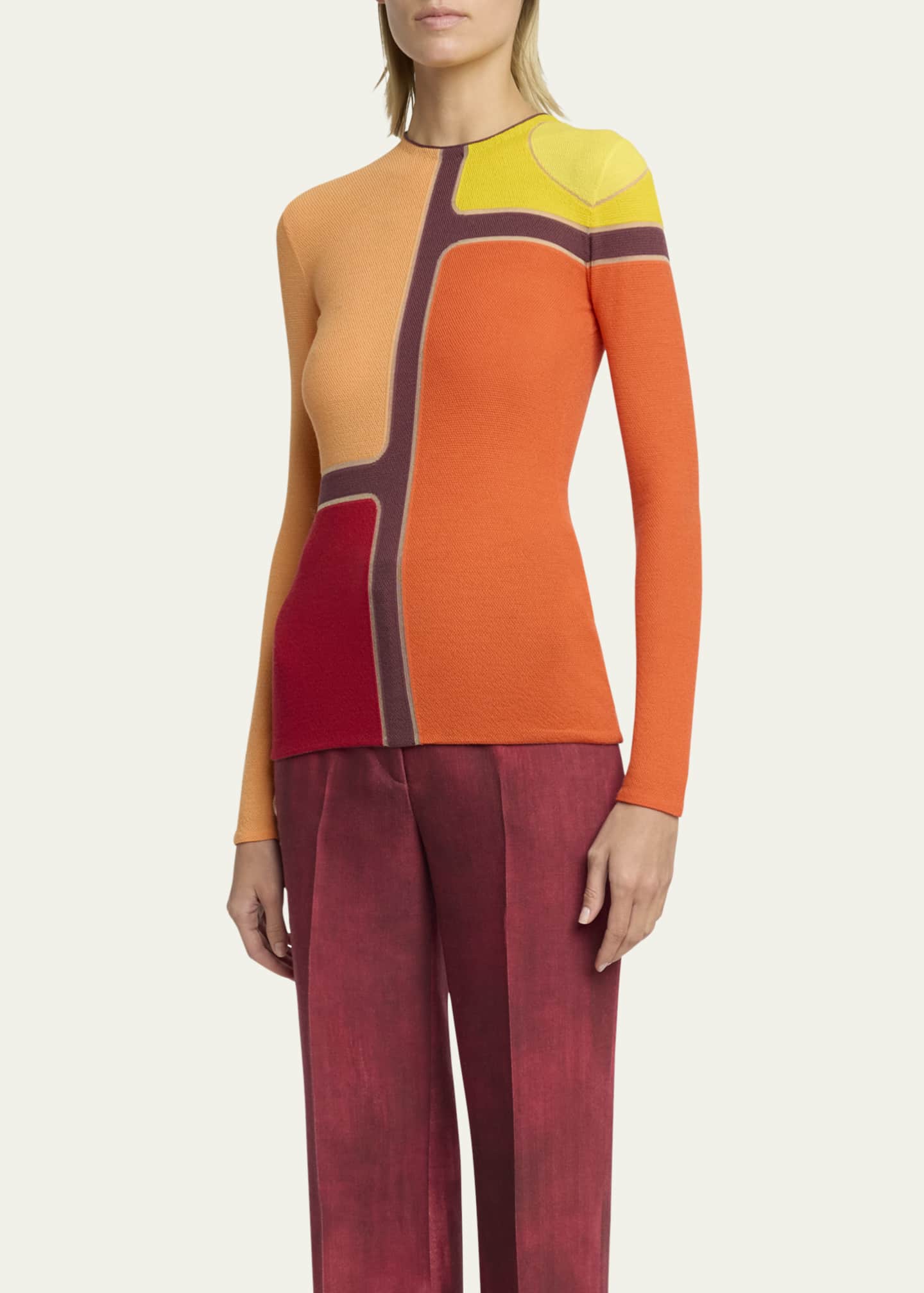Gabriela Hearst Atreus Colorblock Wool Cashmere Sweater Image 4 of 5