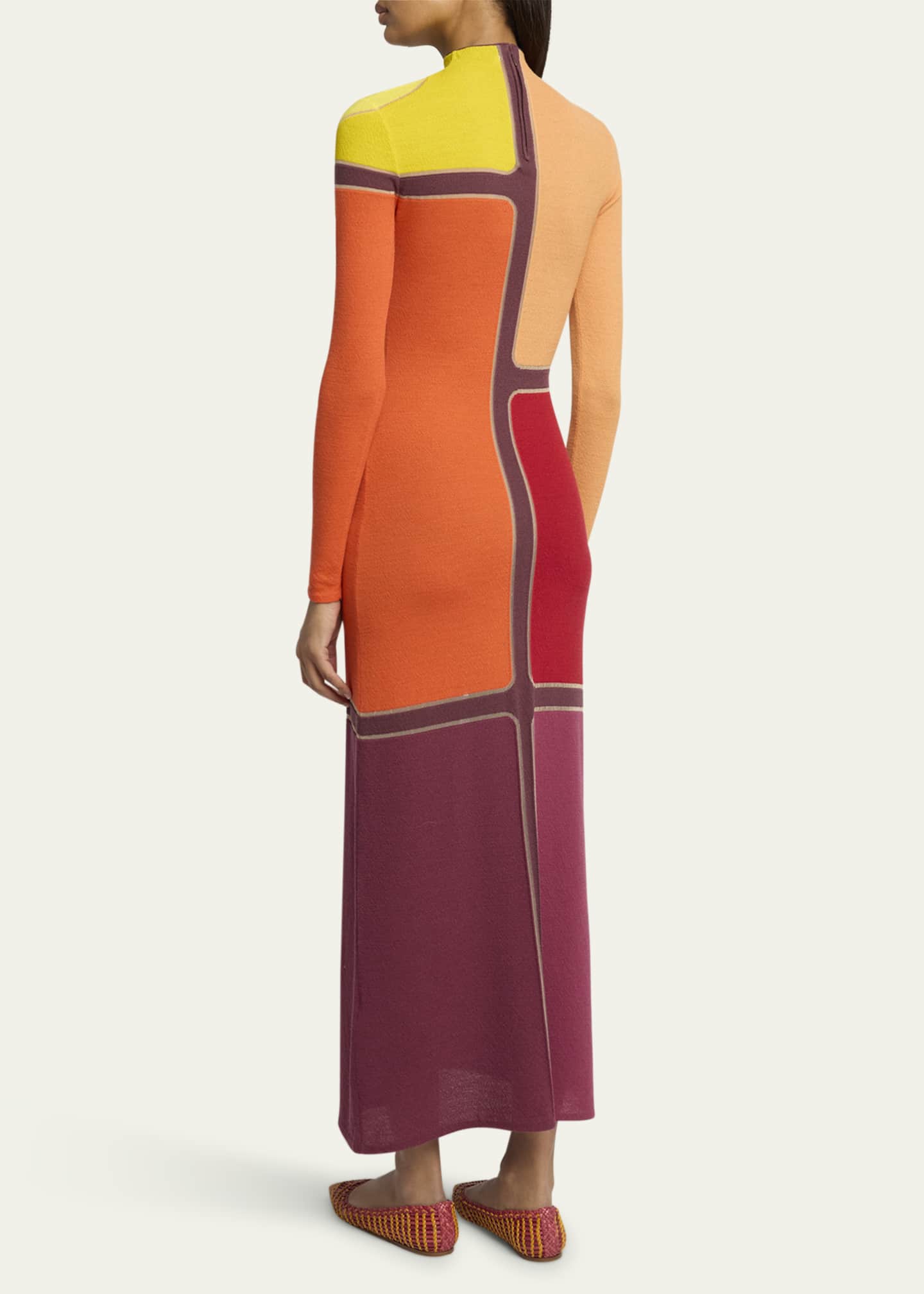 Gabriela Hearst Apollonis Colorblock Wool Cashmere Maxi Dress Image 3 of 5