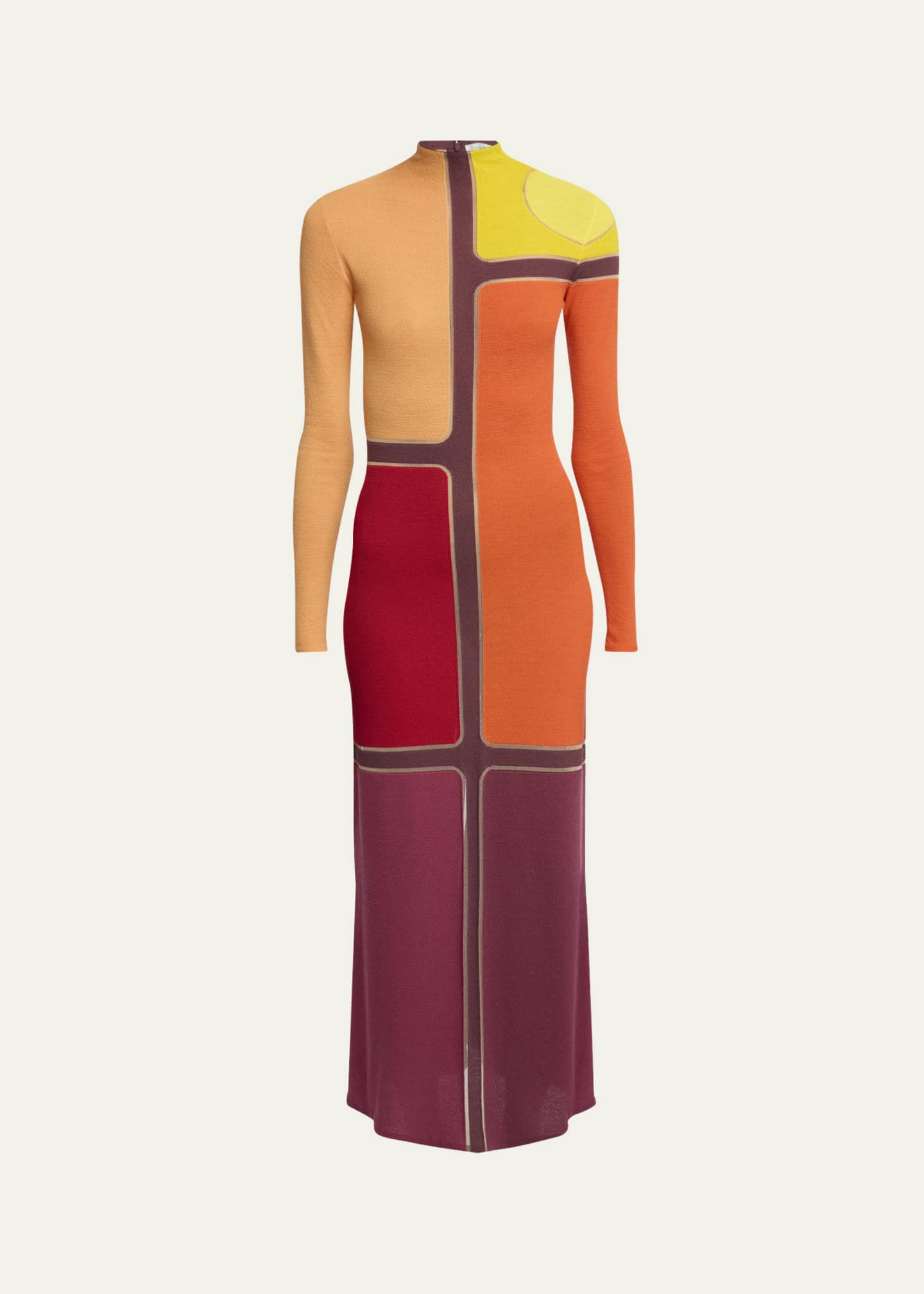 Gabriela Hearst Apollonis Colorblock Wool Cashmere Maxi Dress Image 1 of 5