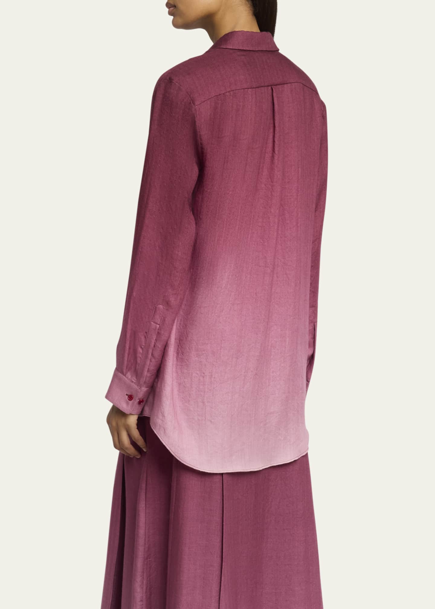 Gabriela Hearst Reyes Ombre Button Down Cashmere Blouse Image 3 of 5