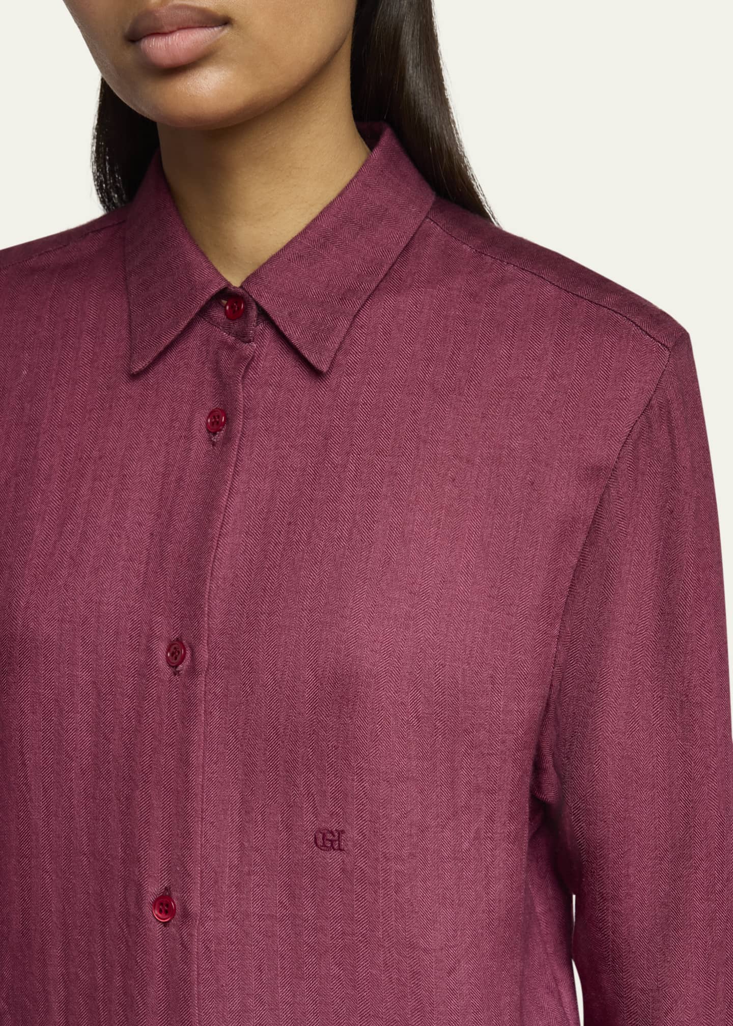 Gabriela Hearst Reyes Ombre Button Down Cashmere Blouse Image 5 of 5