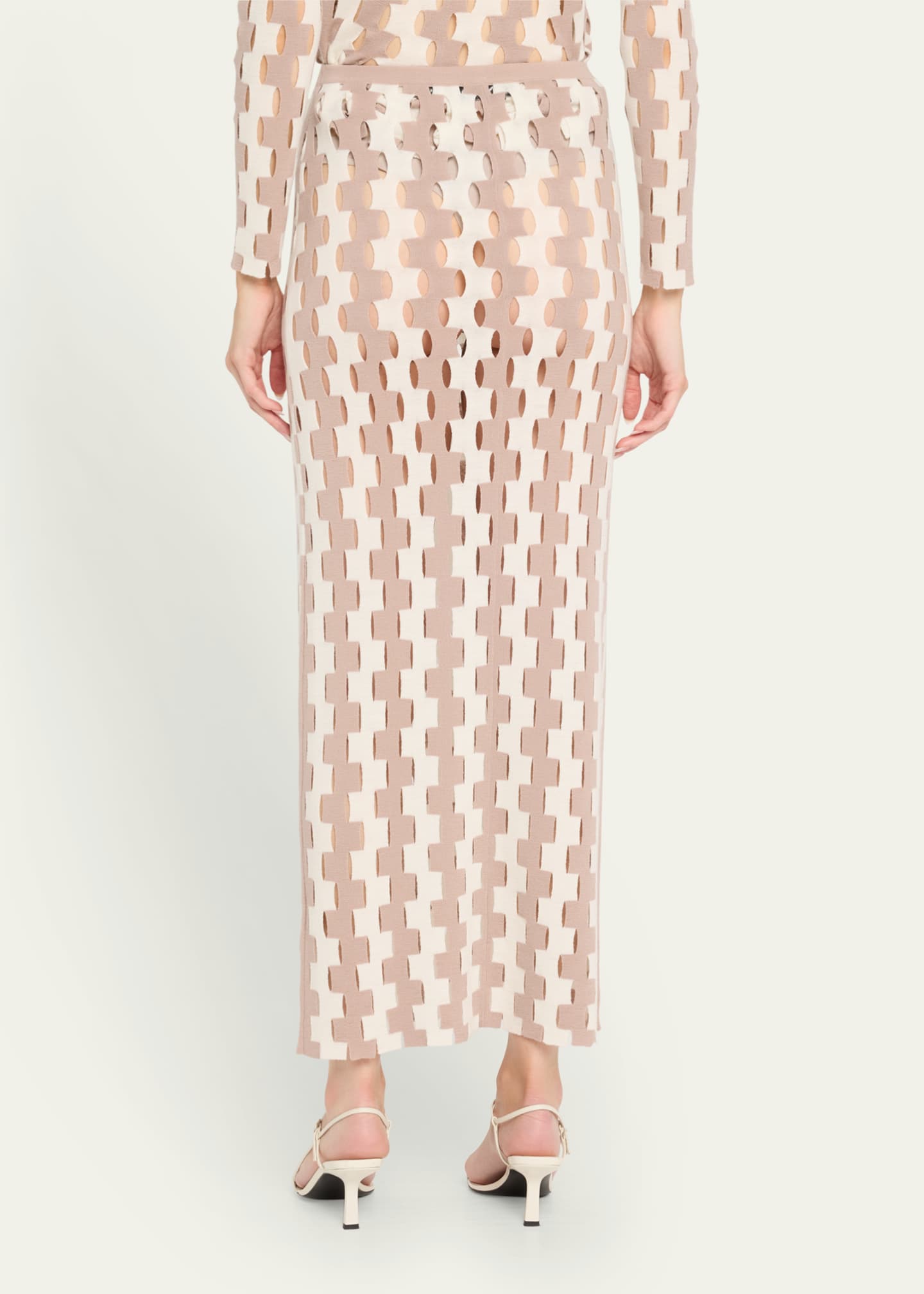 ZANKOV Marshall Abstract Pencil Merino Wool Maxi Skirt Image 3 of 5