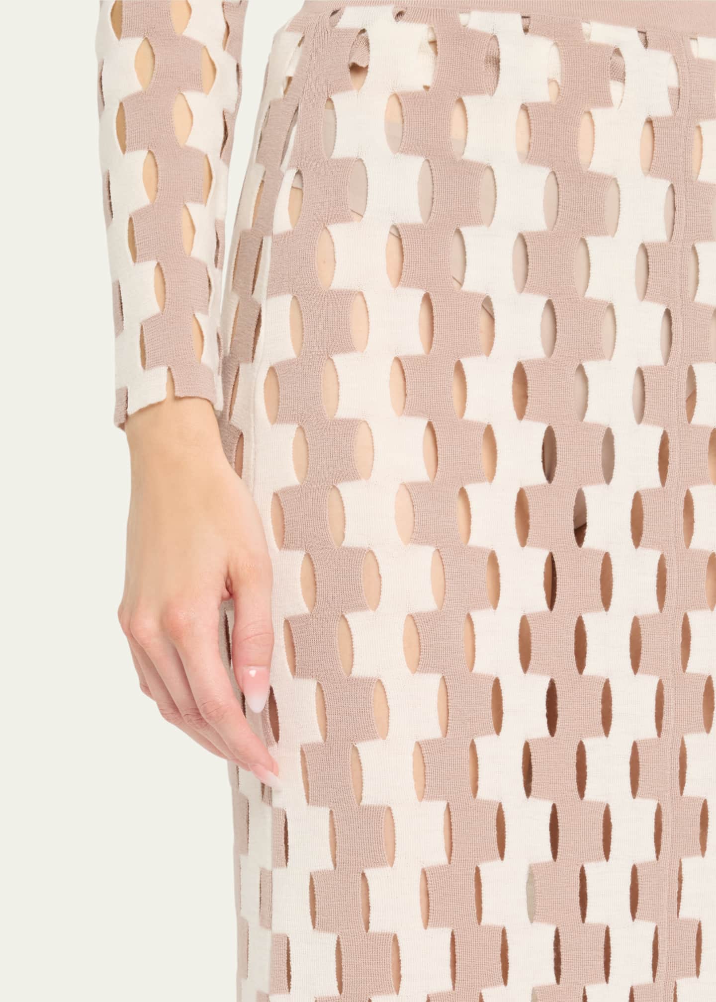 ZANKOV Marshall Abstract Pencil Merino Wool Maxi Skirt Image 5 of 5