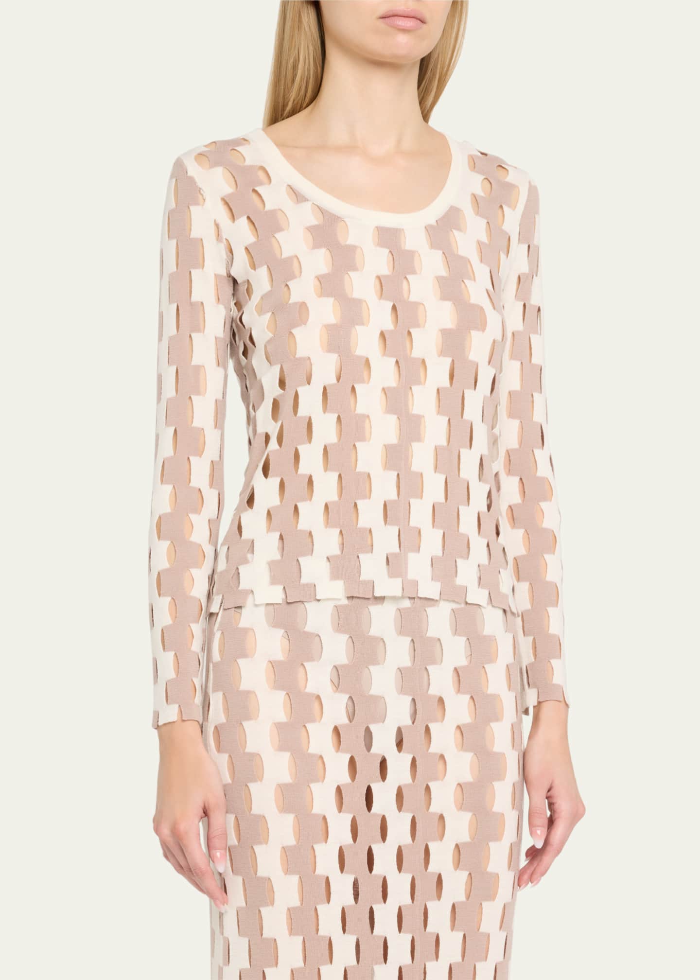 ZANKOV Rita Abstract Merino Wool Top Image 4 of 5