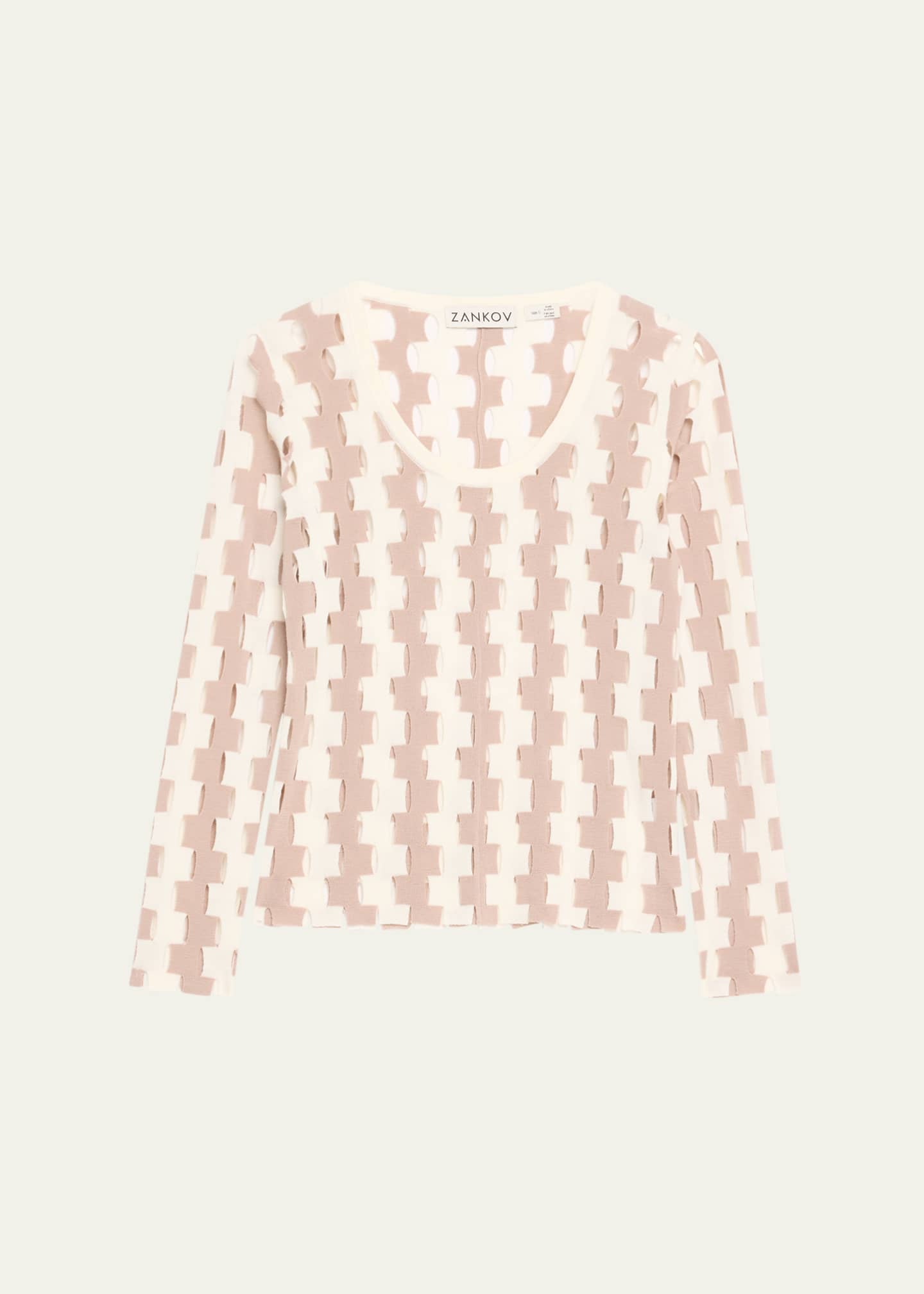 ZANKOV Rita Abstract Merino Wool Top Image 1 of 5