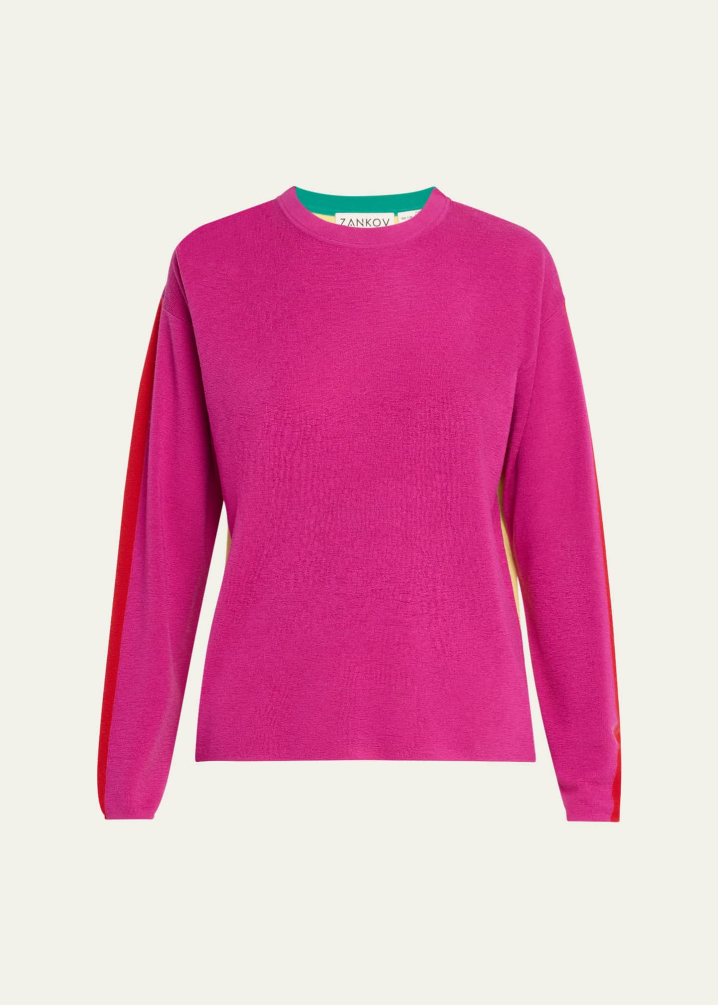 ZANKOV Julienne Colorblock Merino Wool Sweater Image 1 of 5