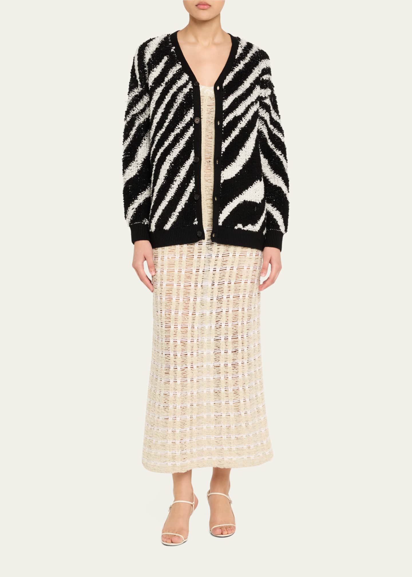 ZANKOV Christian Stripe Mohair Wool Cardigan Image 2 of 5