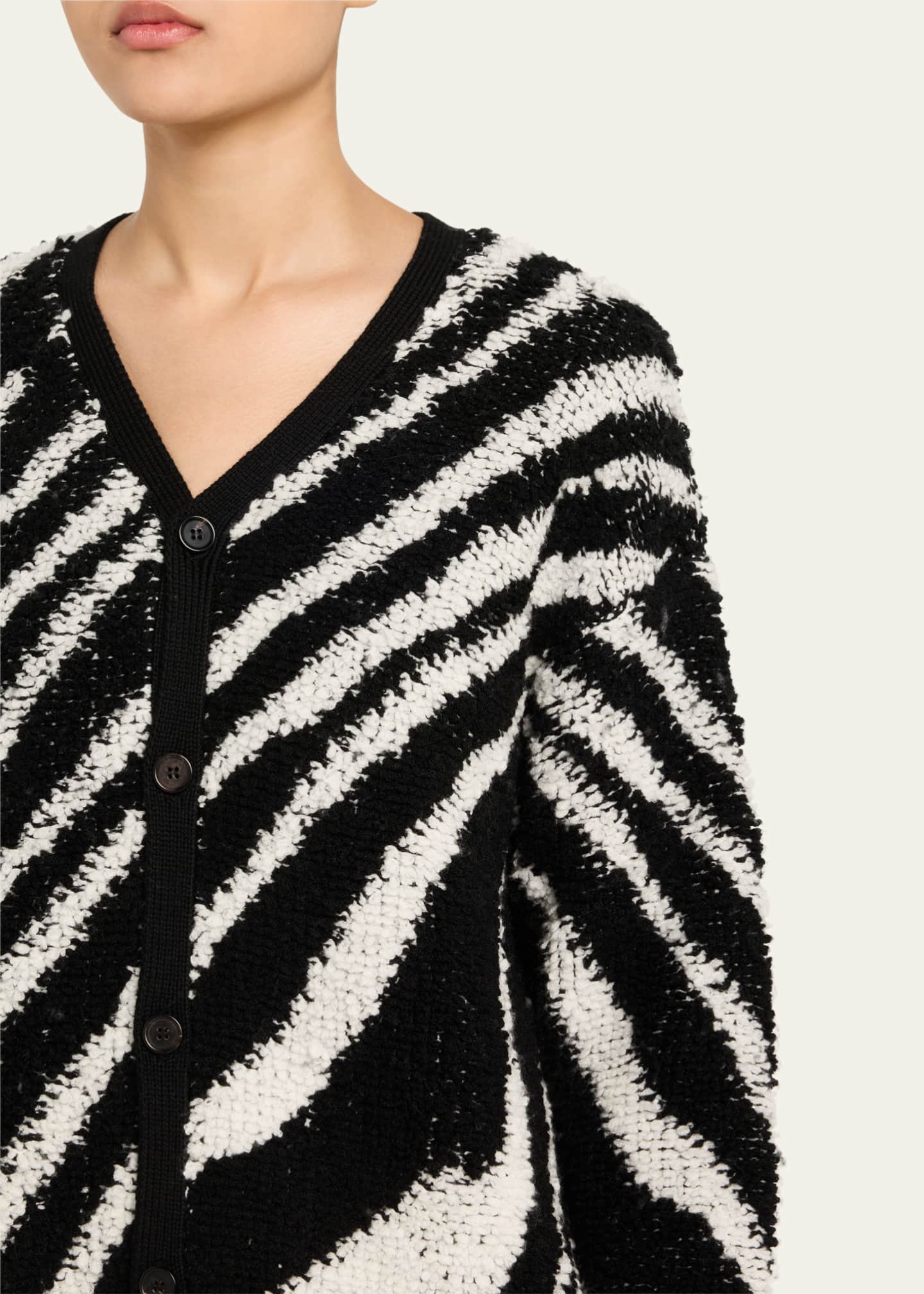 ZANKOV Christian Stripe Mohair Wool Cardigan Image 5 of 5