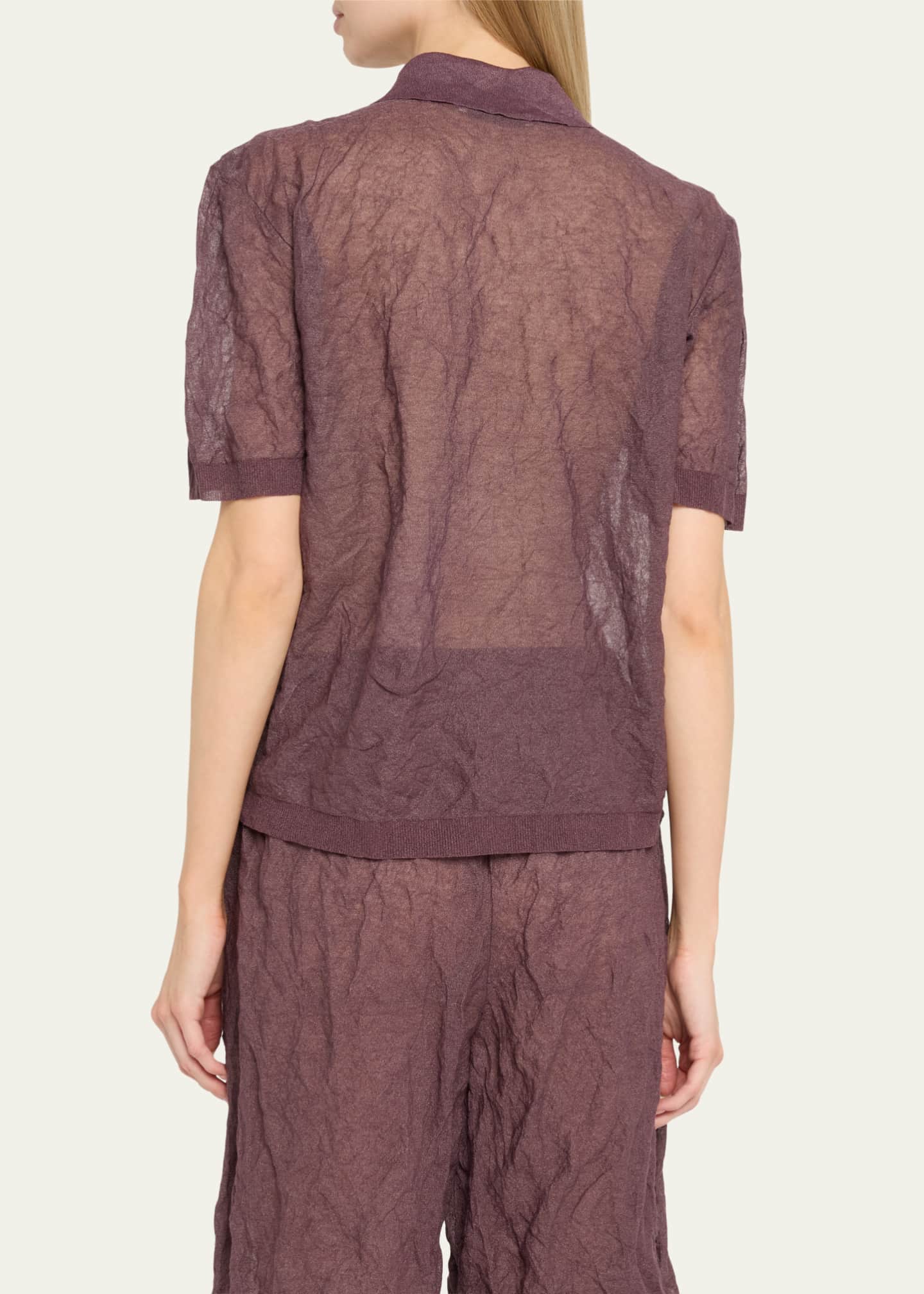 ZANKOV Luke Crinkle Polo Shirt Image 3 of 5