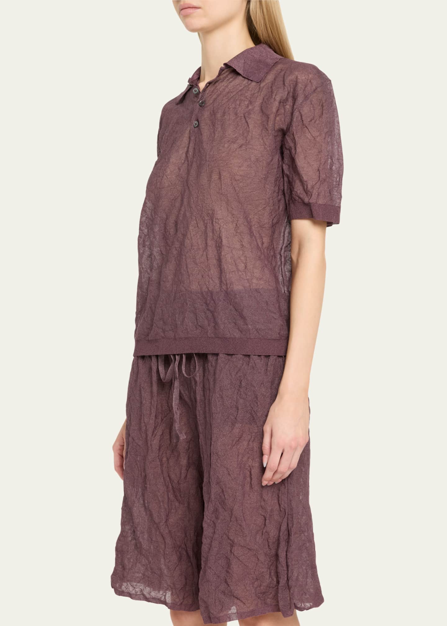 ZANKOV Luke Crinkle Polo Shirt Image 4 of 5