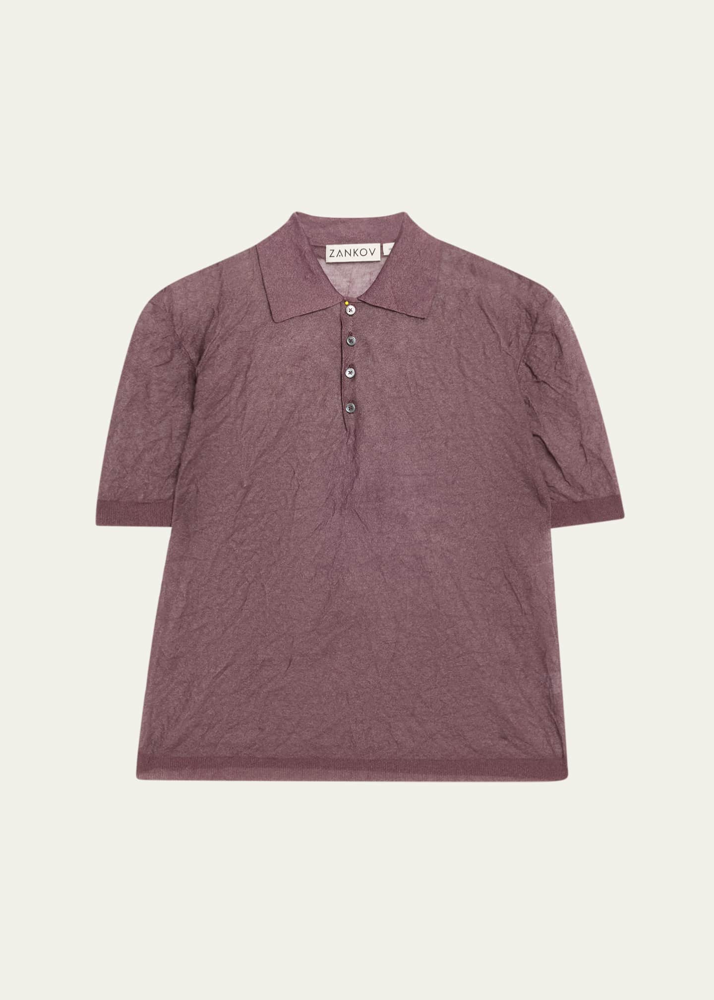 ZANKOV Luke Crinkle Polo Shirt Image 1 of 5