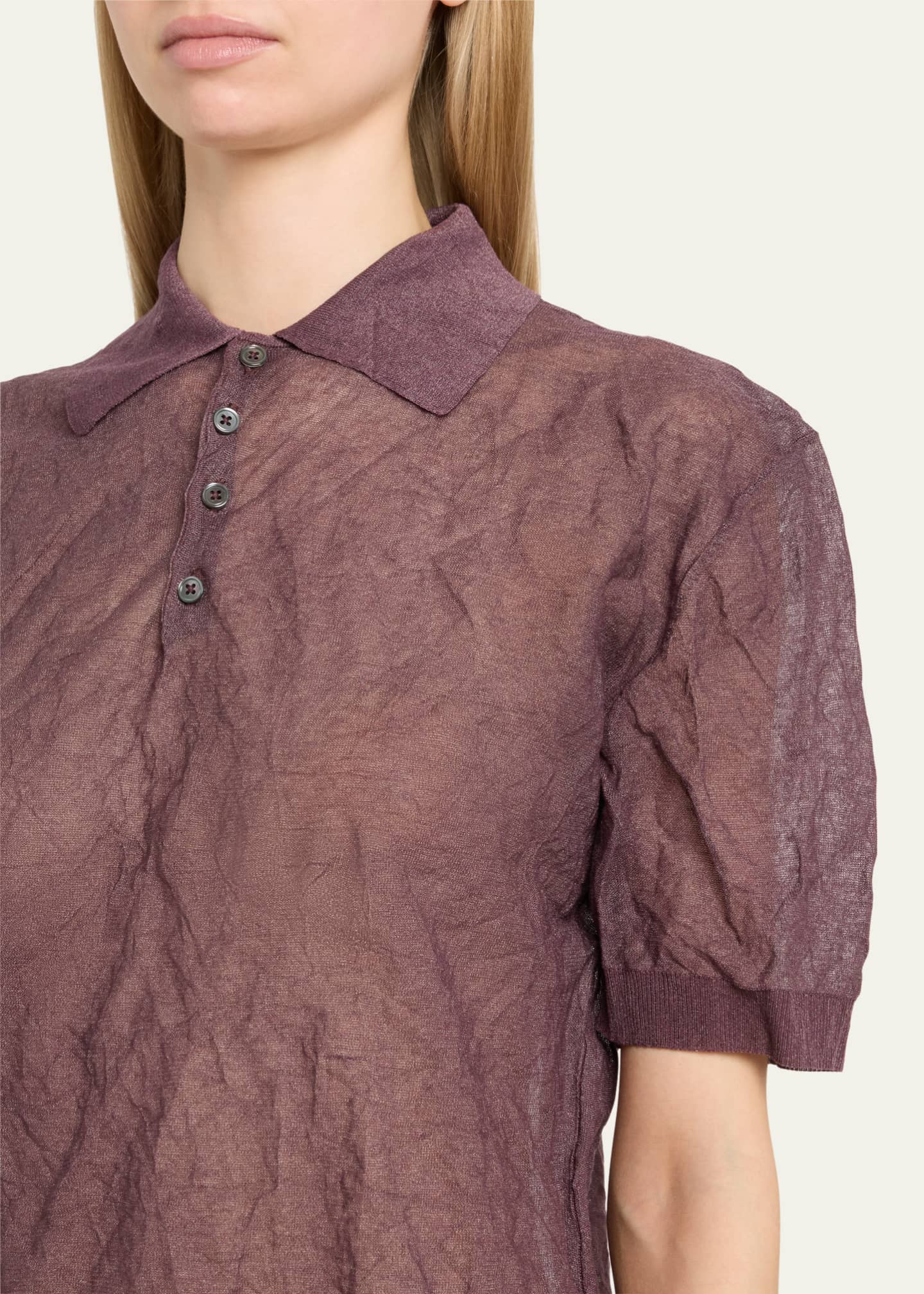ZANKOV Luke Crinkle Polo Shirt Image 5 of 5