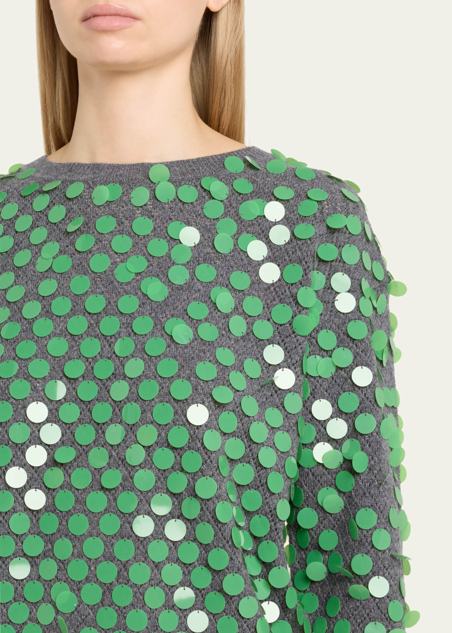 ZANKOV Ilaria Sequined Wool Sweater Image 5 of 5